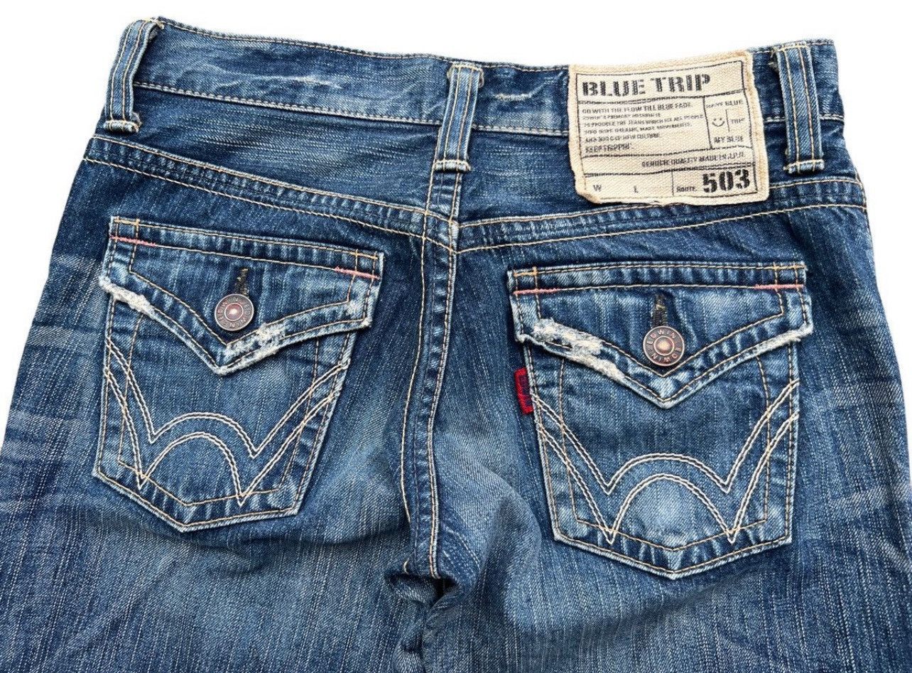 Edwin Vintage Edwin Blue Trip Distressed Flare Denim Jeans 29x29 Size 29" - 7 Thumbnail