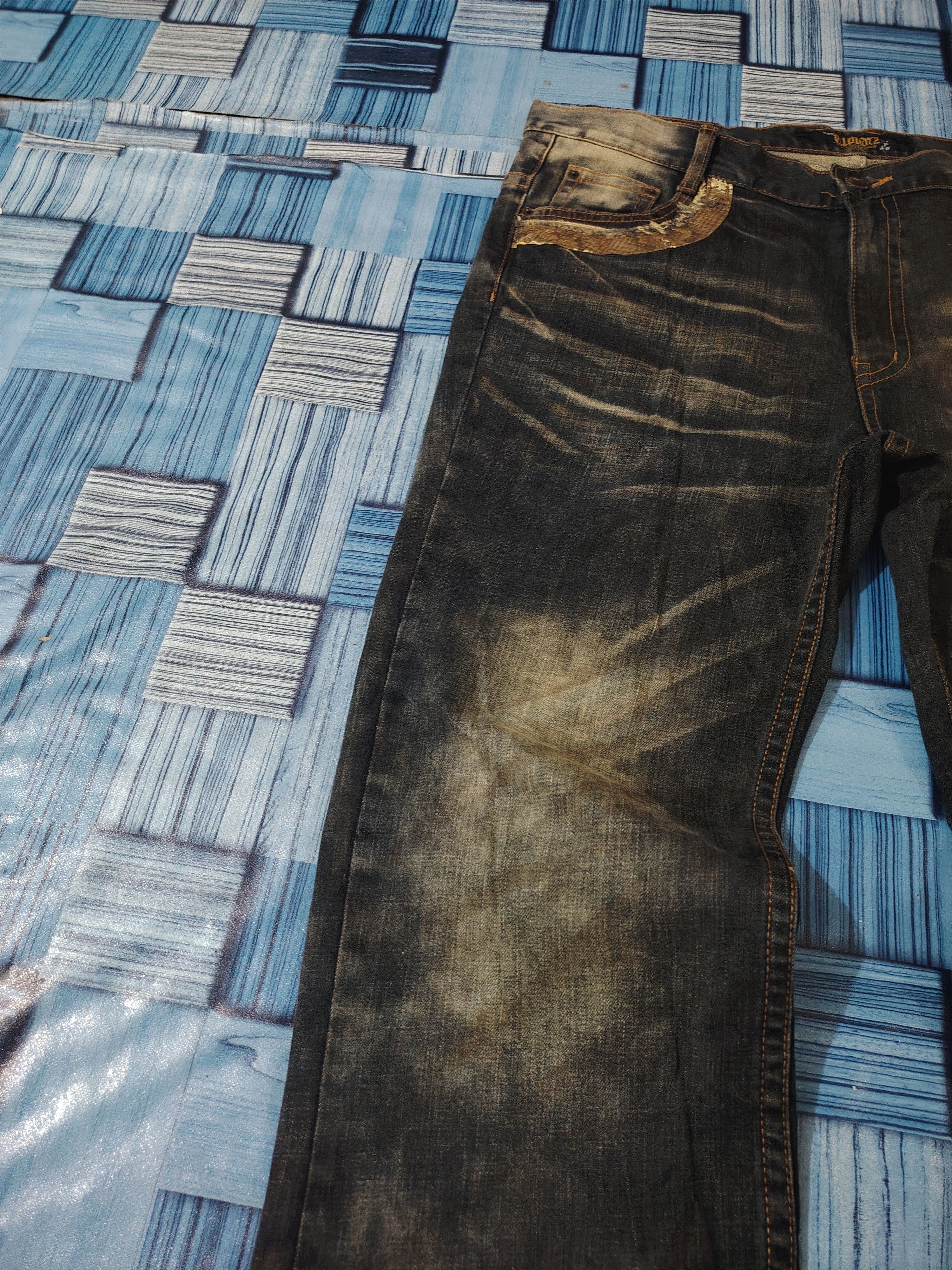 Rock Revival Japanese Cloud72 Denim Distressed Flared Jeans Cross Pocket Size US 40 / EU 56 - 5 Thumbnail