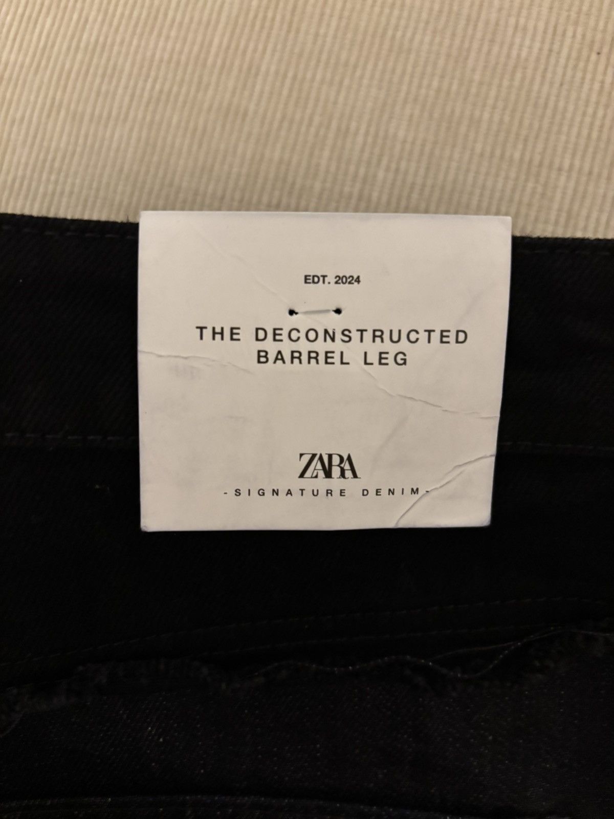 Zara Zara black two toned deconstructed wide leg jeans Size 30" / US 8 / IT 44 - 4 Thumbnail