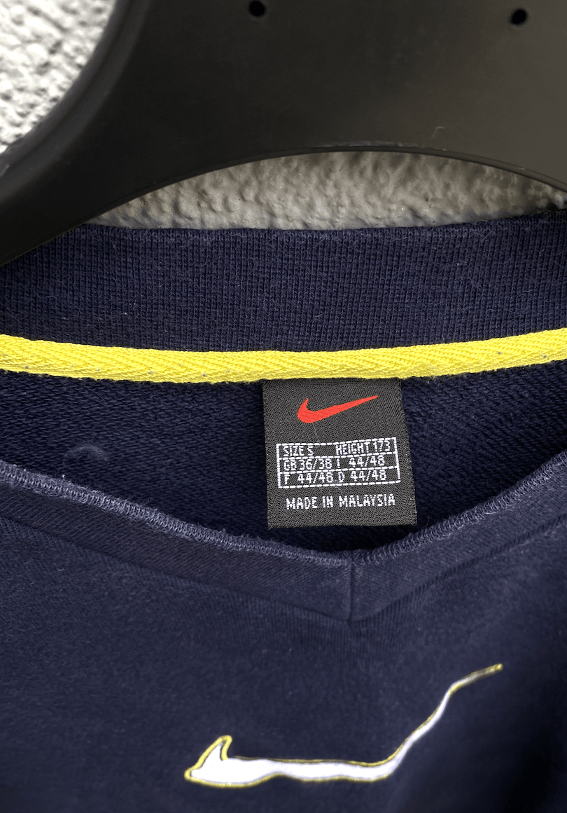 Nike × Vintage Vintage Nike Sweatshirt Big Logo Blue Size US S / EU 44-46 / 1 - 6 Thumbnail