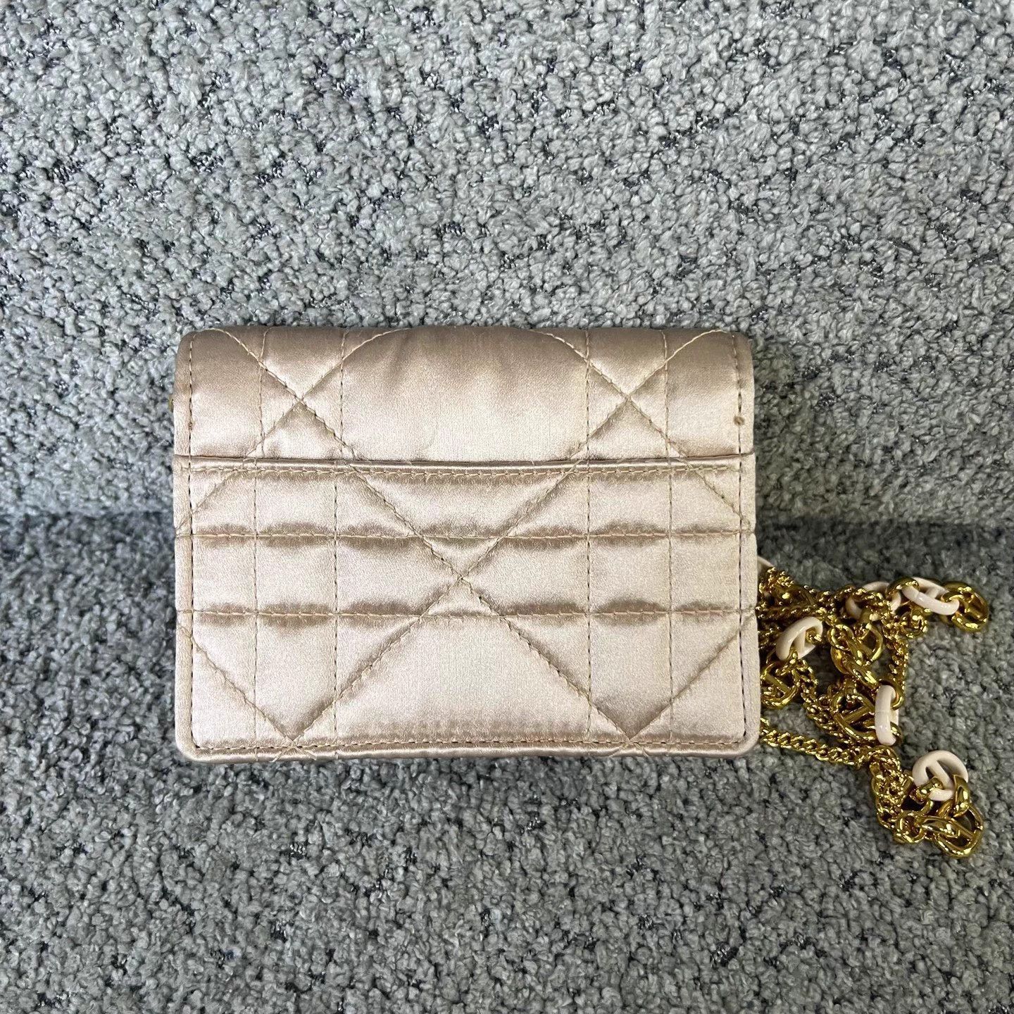 Dior Dior Nude Satin Adjustable Cannage Lambskin Crossbody Bag Size ONE SIZE - 2 Thumbnail