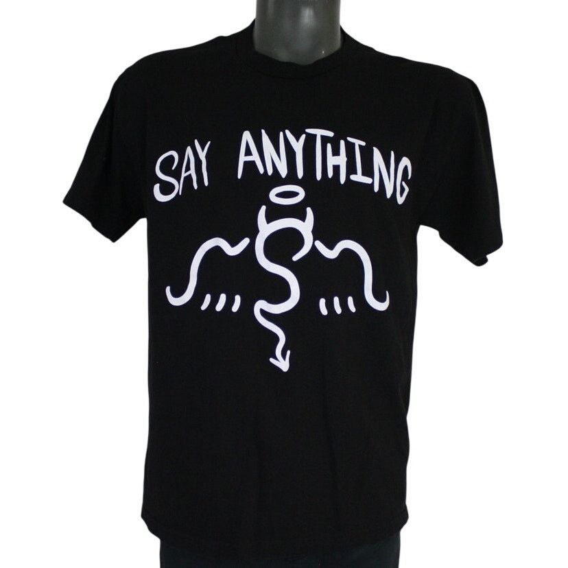 American Apparel Say Anything Band Shirt Large Black Graphic Angel Devil Tee Size US L / EU 52-54 / 3 - 1 Thumbnail