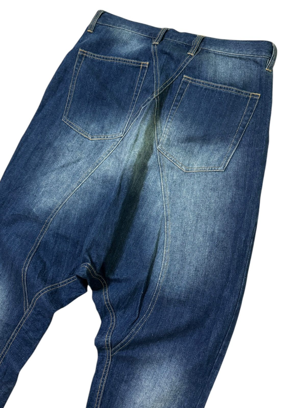 Japanese Brand Vintage Crotch Jeans Washed Detailing Cdg Inspired Size US 30 / EU 46 - 14 Thumbnail