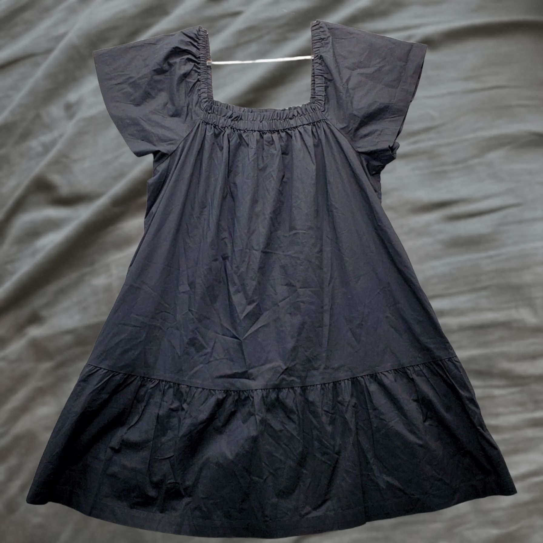 Gap Gap Womens A-Line Dress M Black Solid Off the Shoulder Pleated Pullover Size M / US 6-8 / IT 42-44 - 1 Thumbnail