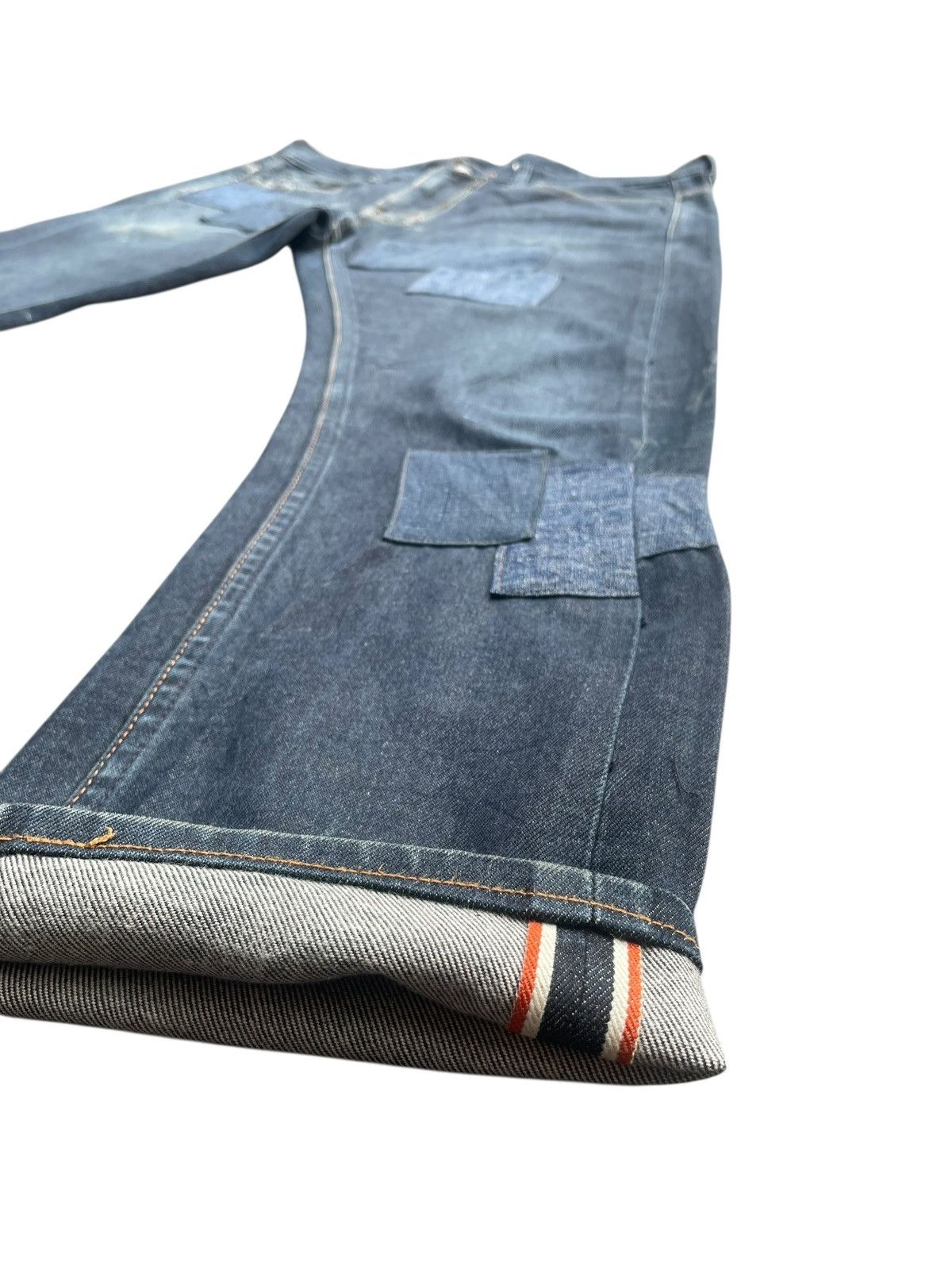Japanese Brand AVV Homme Selvedge Patched Denim Size US 35 - 3 Thumbnail