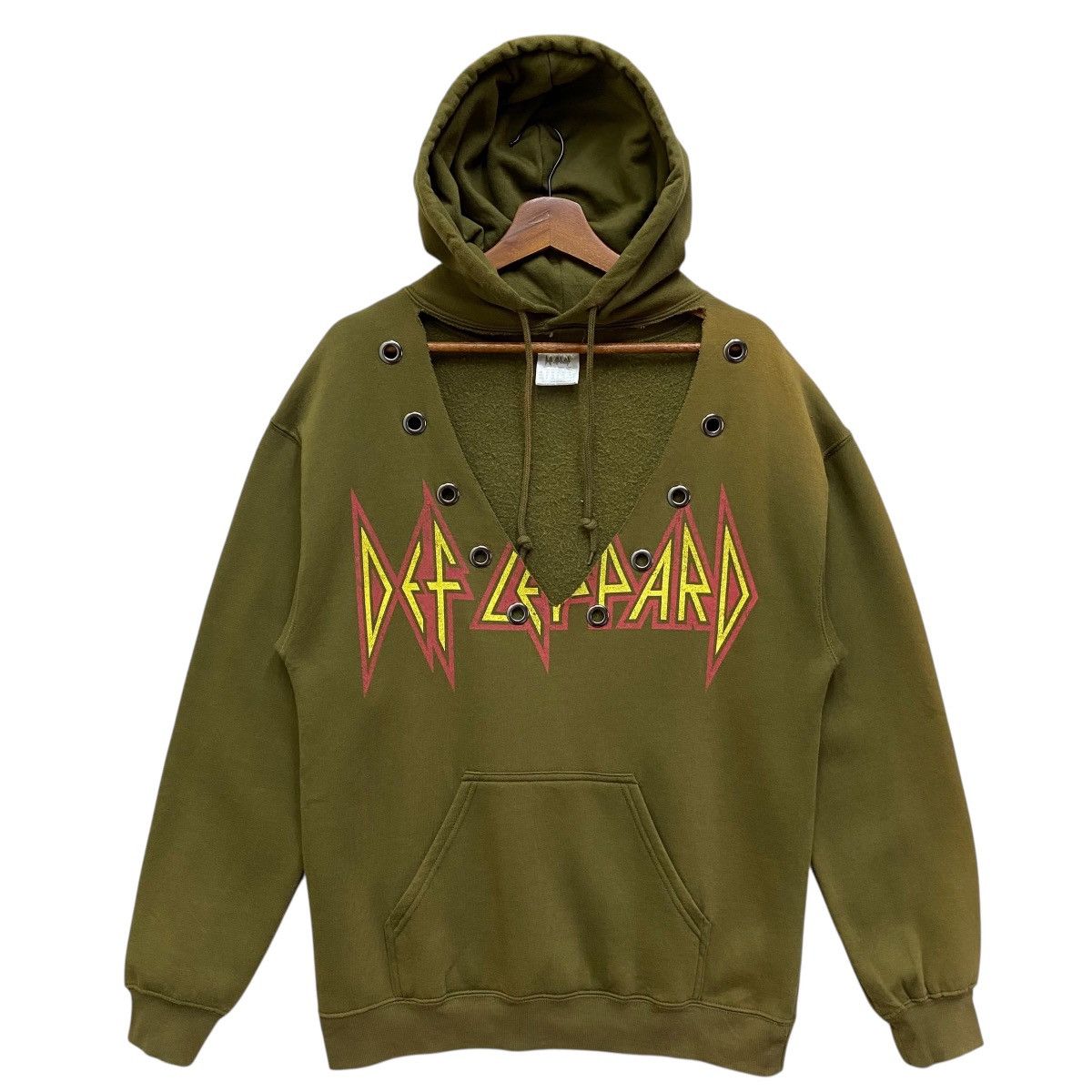 Def Leppard Custom Def Leppard Hoodie Lace-Up Metal Eyelets Distressed Size US M / EU 48-50 / 2 - 1 Thumbnail
