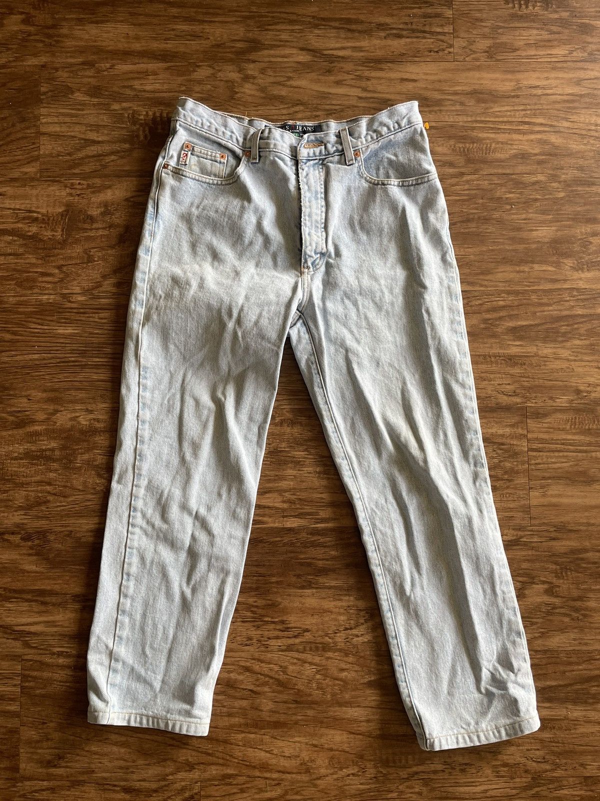 image of Light Blue Denim Guess Jeans, Men's (Size 32)