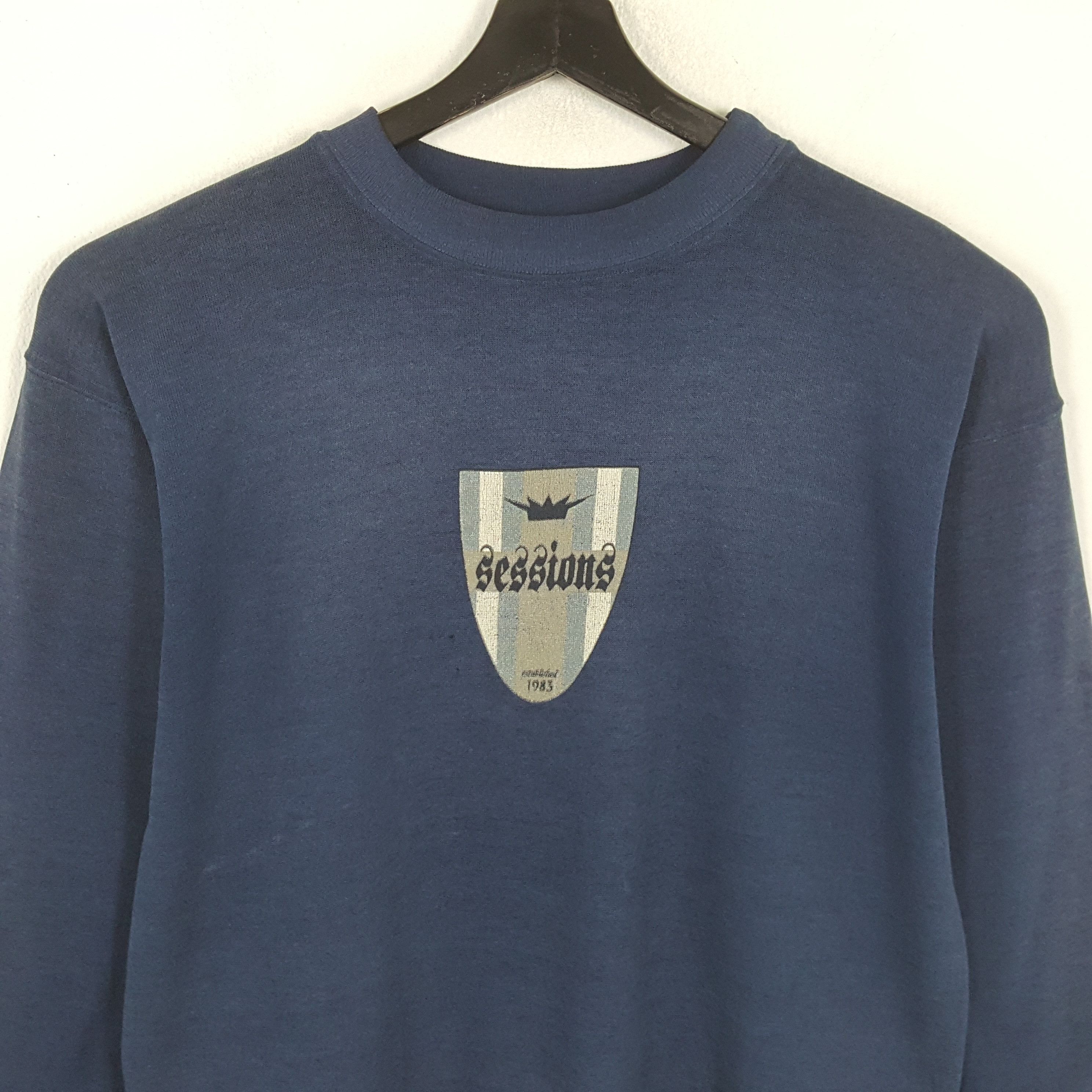 Sessions × Vintage SESSIONS Center Design Streetwear Style Vintage Sweatshirt Size US M / EU 48-50 / 2 - 2 Thumbnail