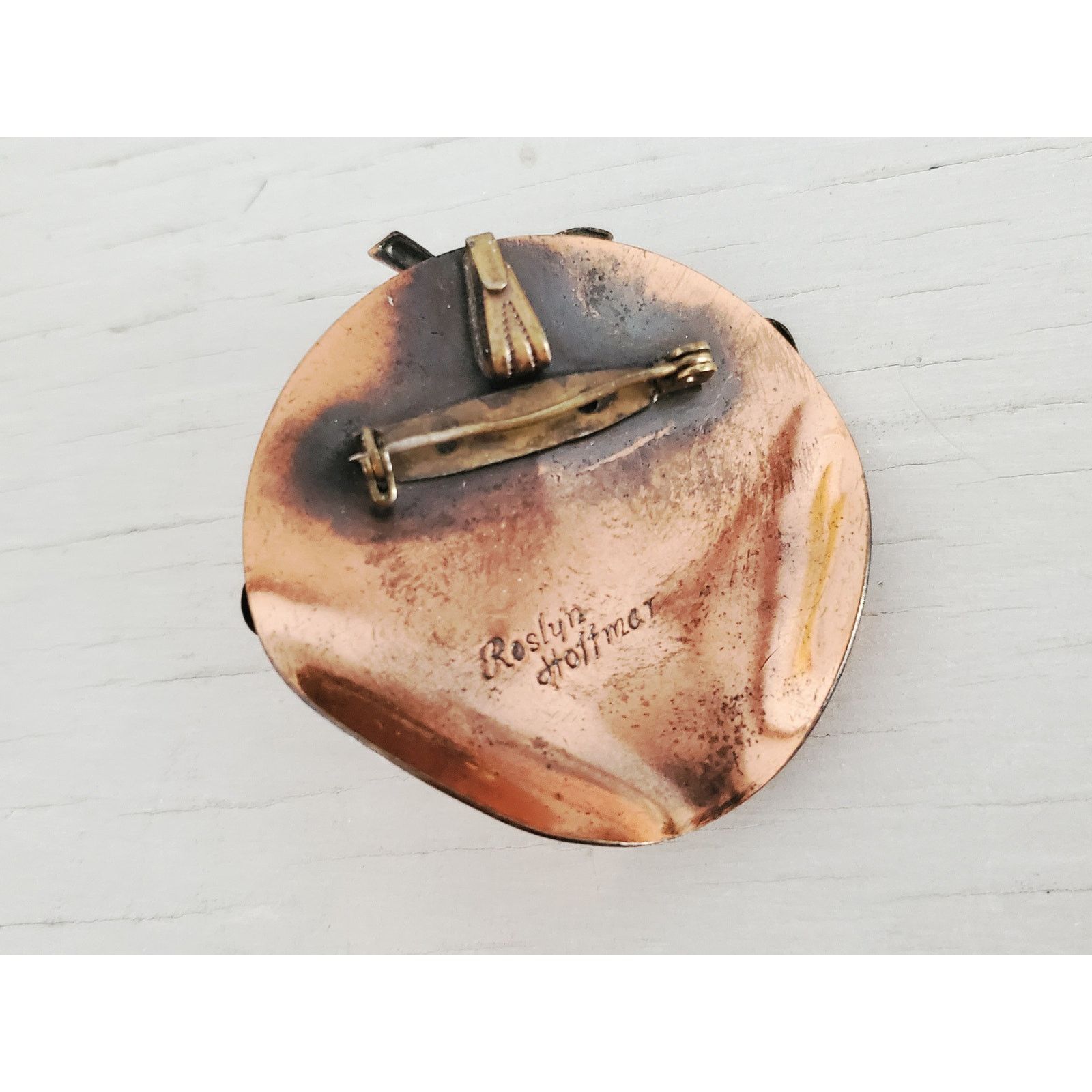 Other Vintage MCM Roslyn Hoffman Signed Copper Leaf Brooch Size ONE SIZE - 3 Thumbnail