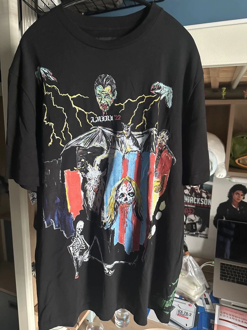 Amiri AmiriFW22 Skull Print Casual Round Neck Short-sleeved T-shi Size US L / EU 52-54 / 3 - 1 Thumbnail