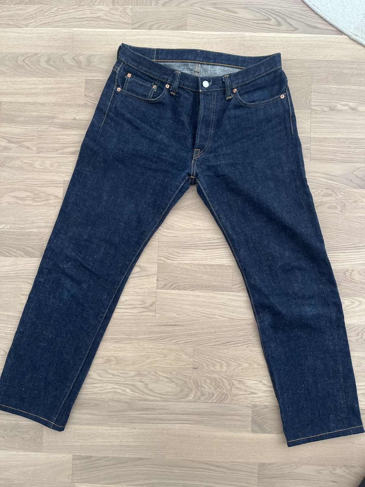 Samurai Jeans S511AX "Ai-Plus" 18oz Natural Indigo Slim tapered Size US 35 - 2 Thumbnail