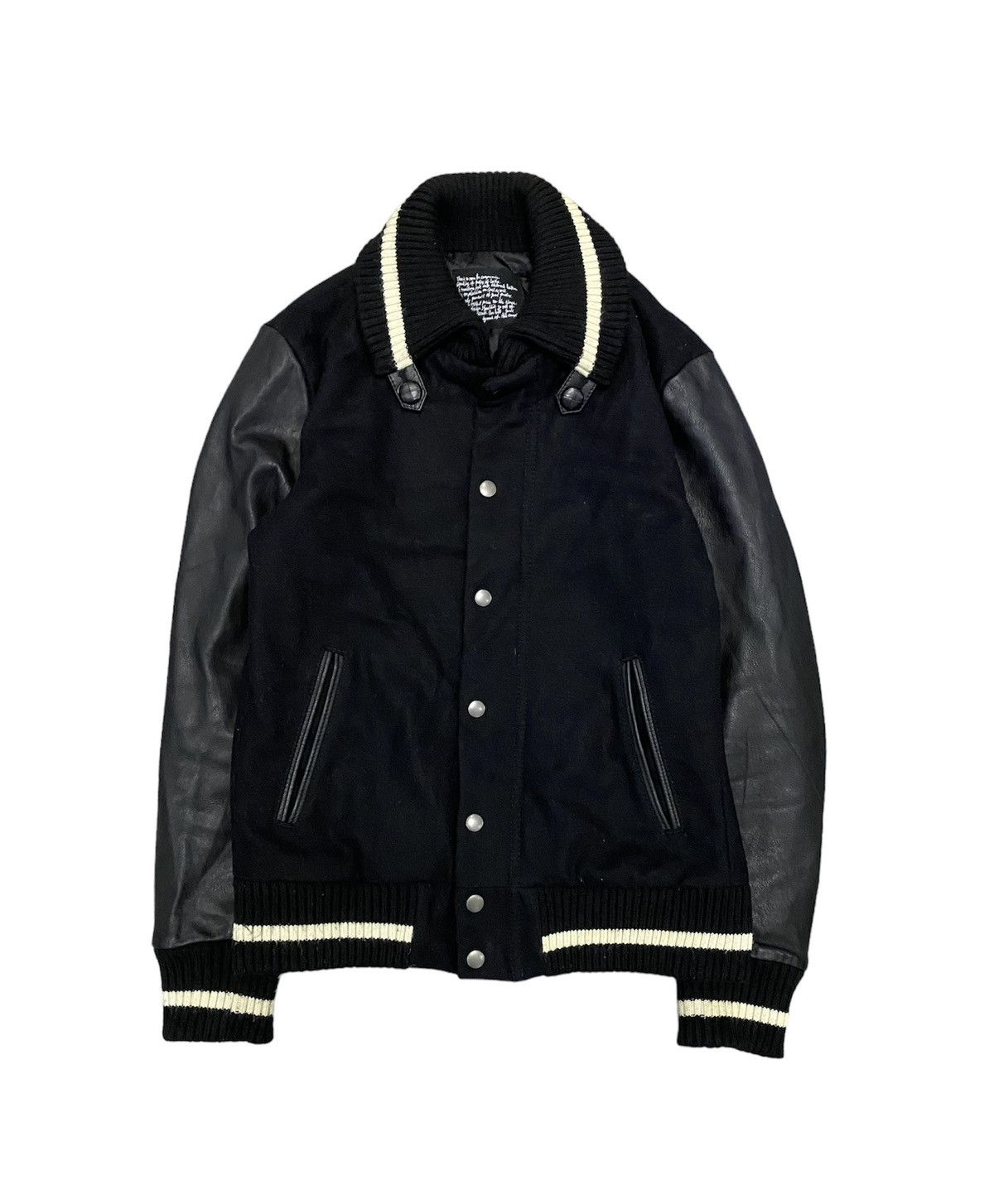 NANO universe Iconic Nano Universe Black Leather varsity Jacket Size US M / EU 48-50 / 2 - 1 Thumbnail
