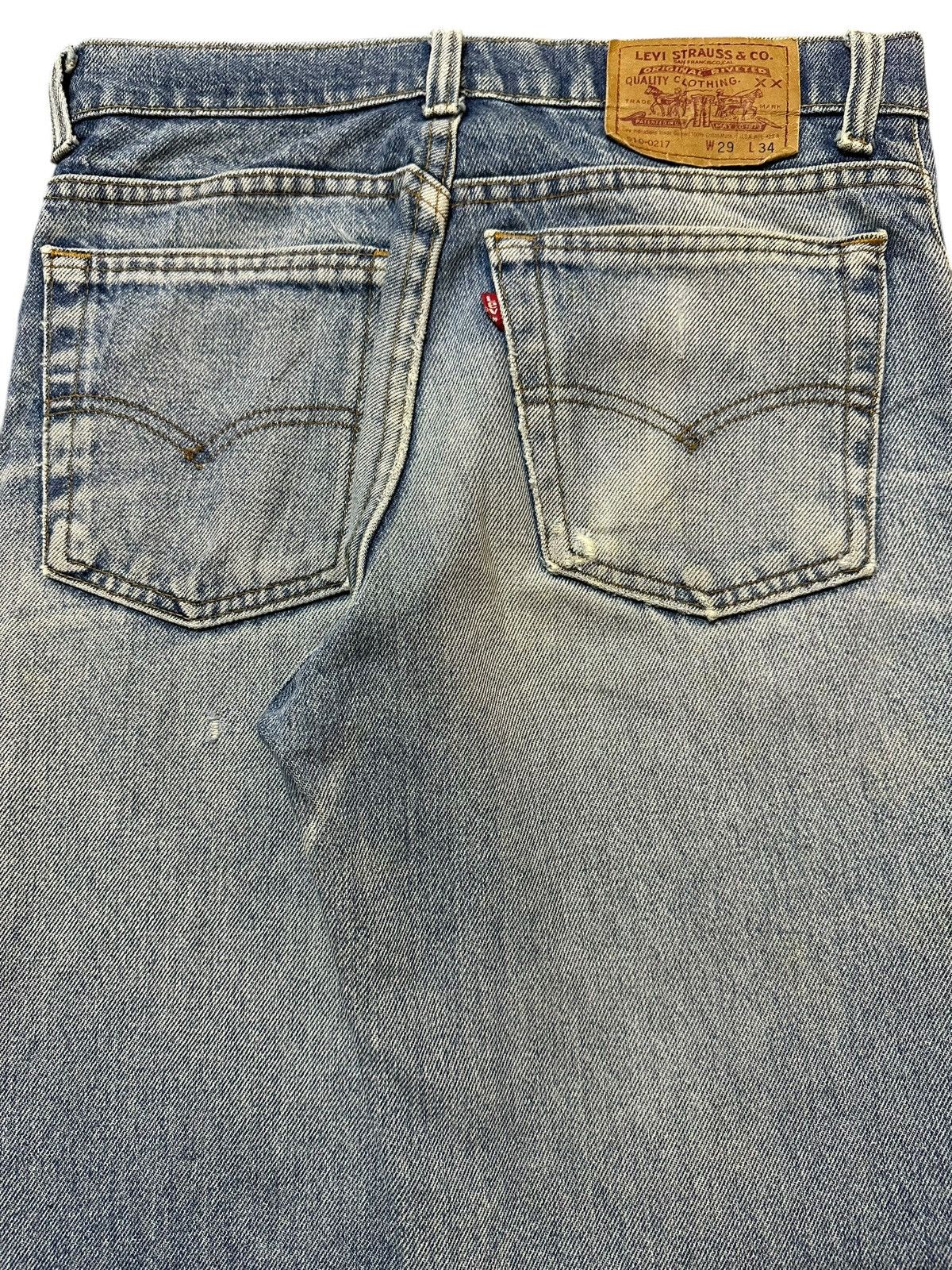 Levi's Vintage Usa 80s Levis 510 Light Wash Faded Distressed Jeans Size US 29 - 6 Thumbnail