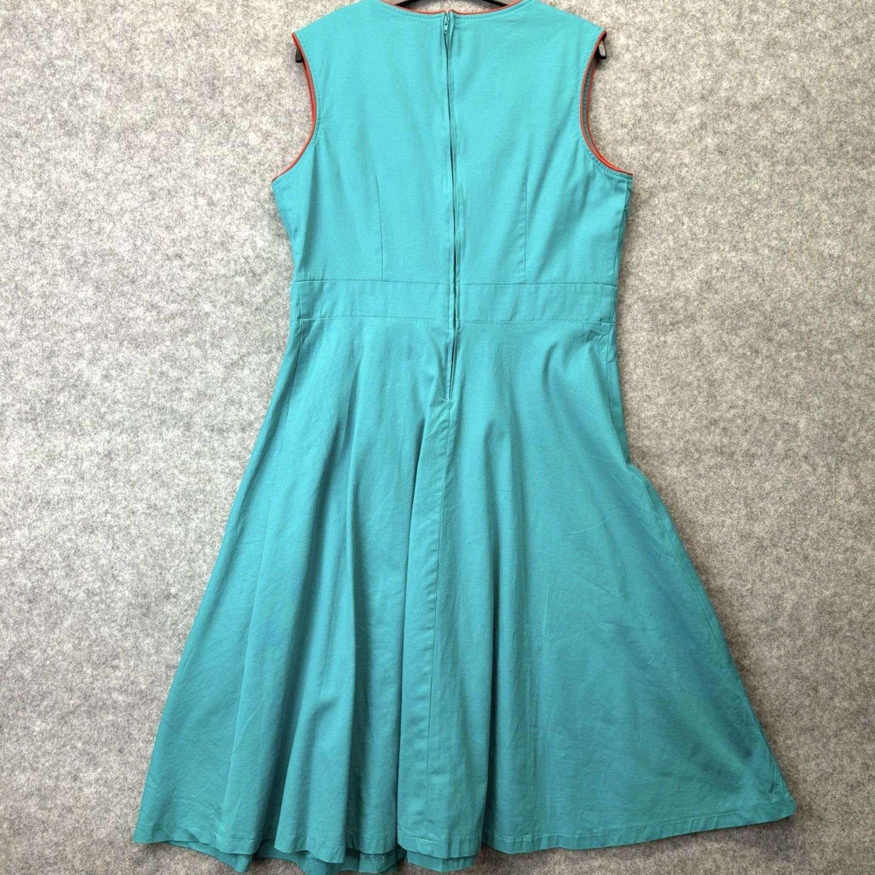 Vintage Lindy Bop Dress Retro Vintage style Turquoise Green Midi Sleeveless Zip Party Wedding Casual UK 18 Womens Size XXL / US 16-18 / IT 52-54 - 2 Thumbnail