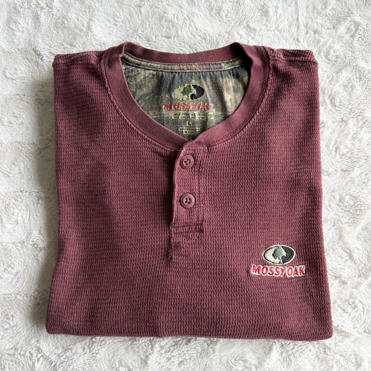 Mossy Oaks Mossy Oak Thermal Shirt Mens Large Red Henley Waffle Knit Size US L / EU 52-54 / 3 - 1 Thumbnail