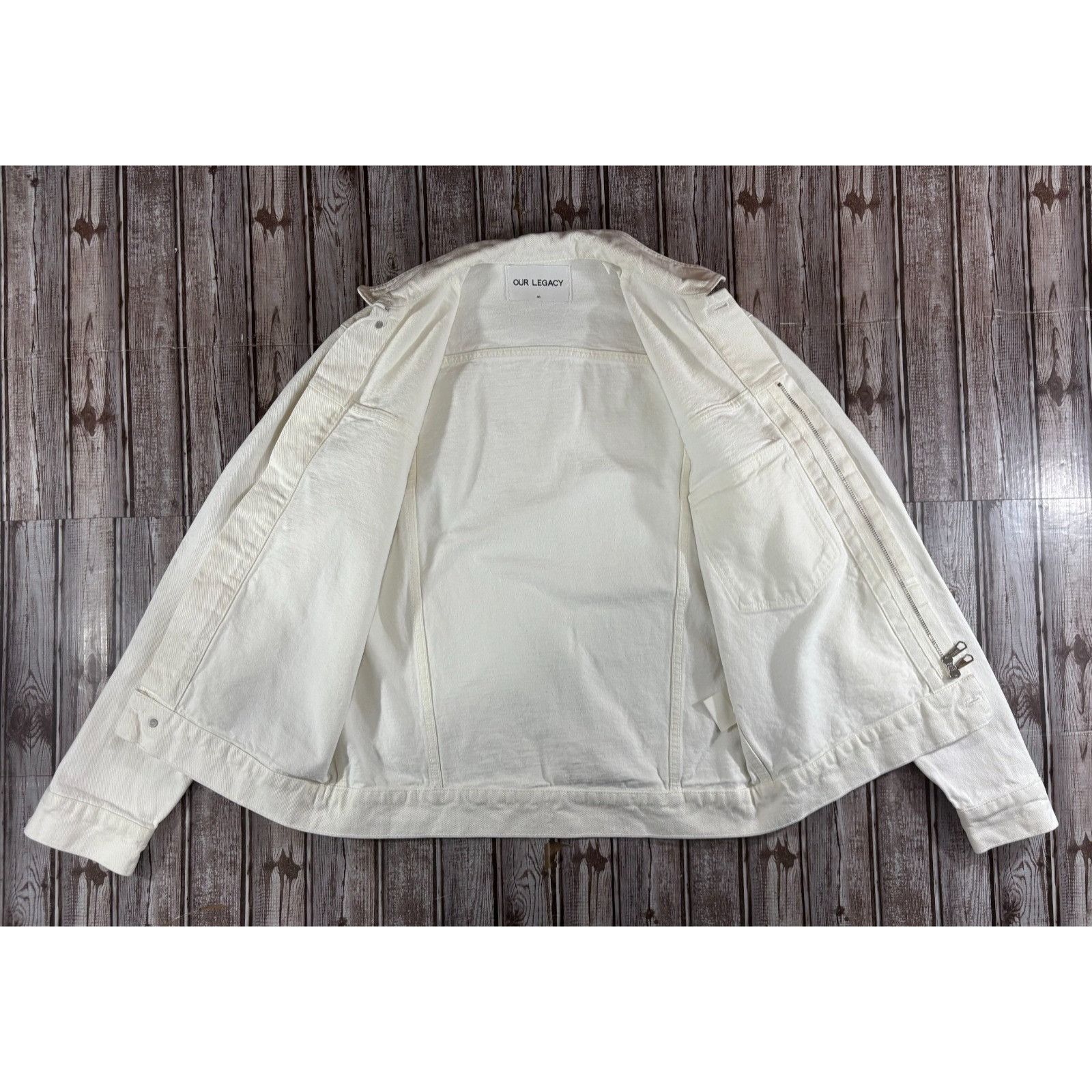Our Legacy Our Legacy White Torn Twill Denim Jacket Size 46 EU S US Size US S / EU 44-46 / 1 - 4 Thumbnail