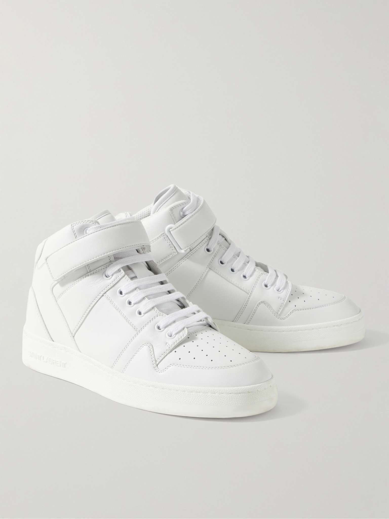 Saint Laurent Paris o1tr1nto0725 Lax Sneakers in Washed-Out Effect Leather White Size US 8 / EU 41 - 3 Thumbnail