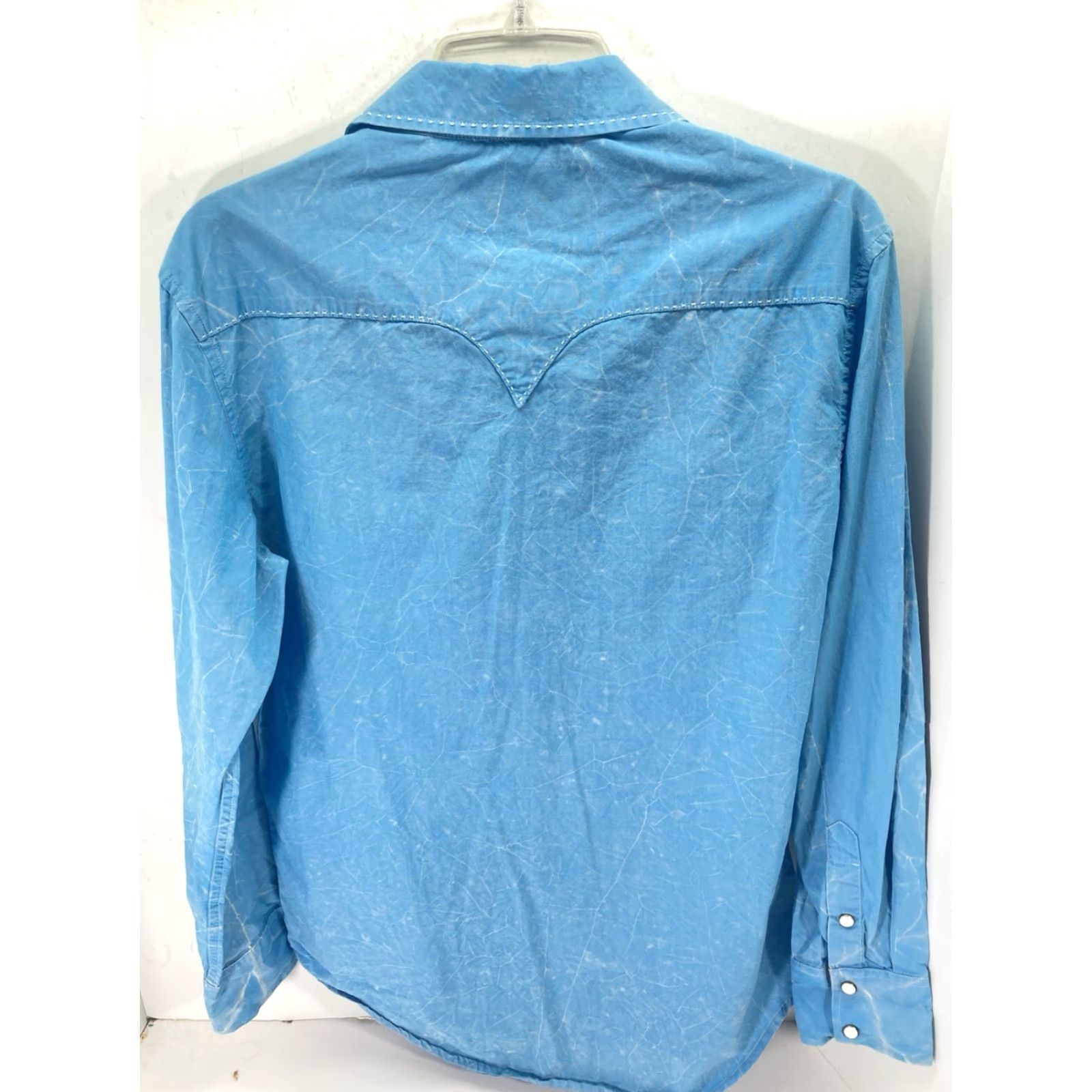Vintage Rock Roll Cowboy Pearl Snap Shirt Men Small Turquois Blue Long Sleeve Western Shirt Mens S Blue Western Pearl Snap Shirt Size US S / EU 44-46 / 1 - 7 Thumbnail