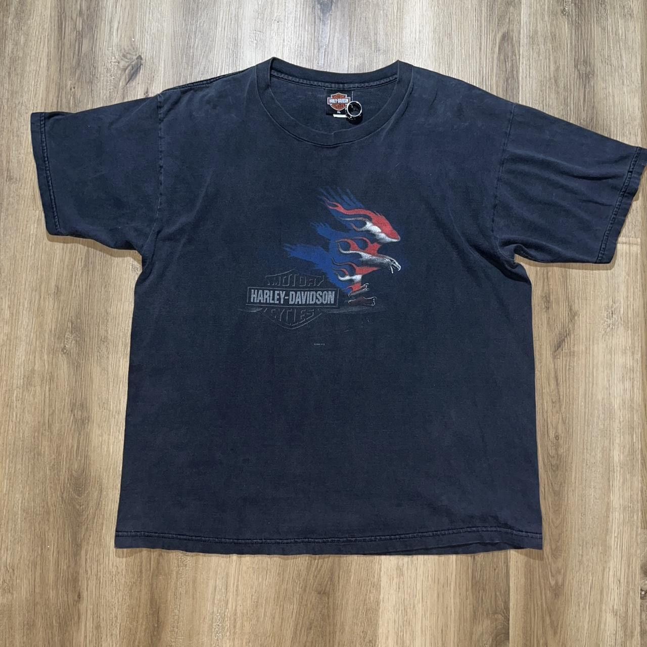 Harley Davidson 🏍️ 2003 Harley Davidson Red, White & Blue Eagle Tee Size US XL / EU 56 / 4 - 1 Thumbnail