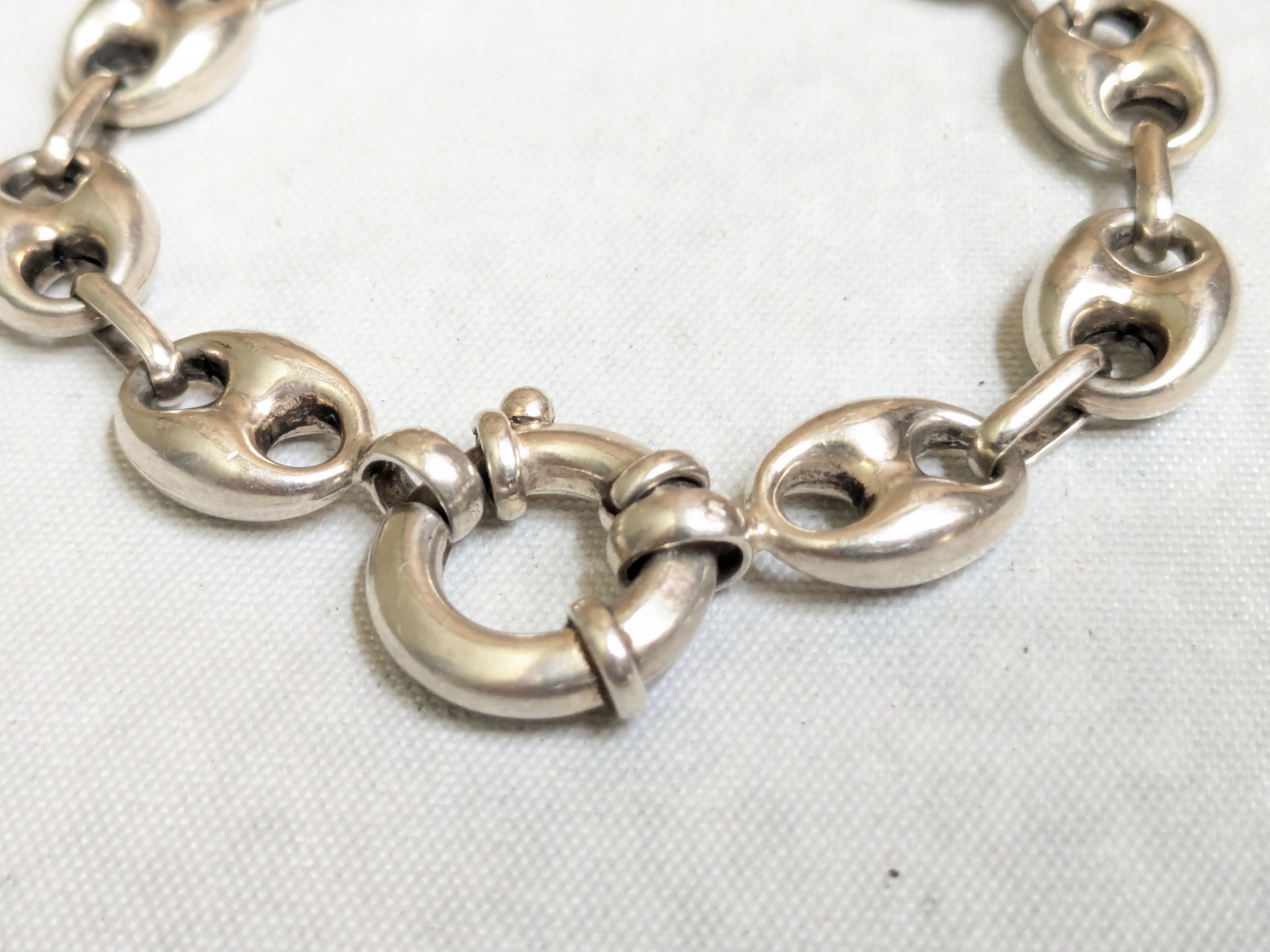 Jewelry Vintage Sterling Silver Anchor Mariner Bracelet 6.75" Hollow Size 26 - 4 Thumbnail