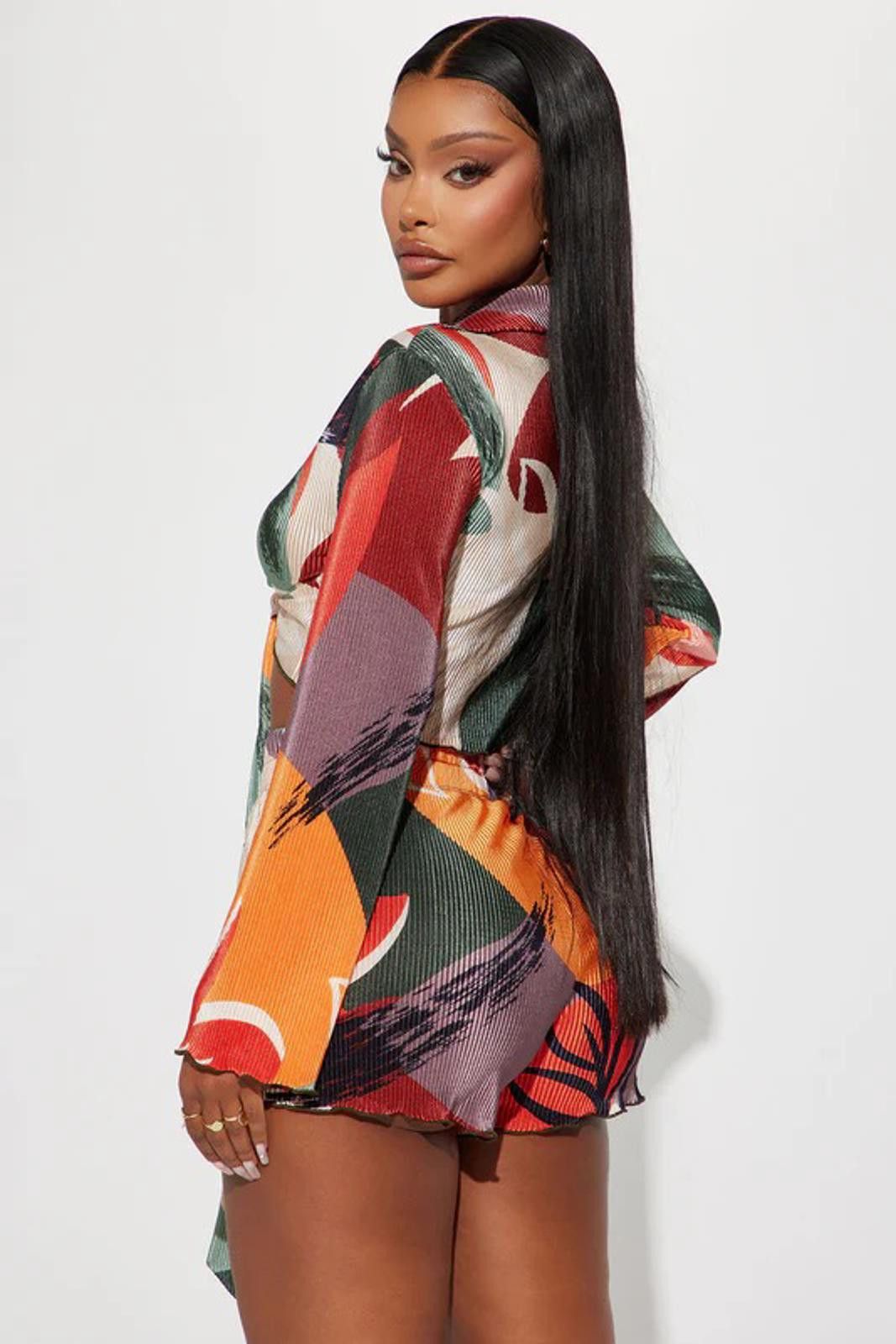 Fashion Nova Go Get It Short Set - Olive/combo Size 40" / US 18 - 2 Thumbnail