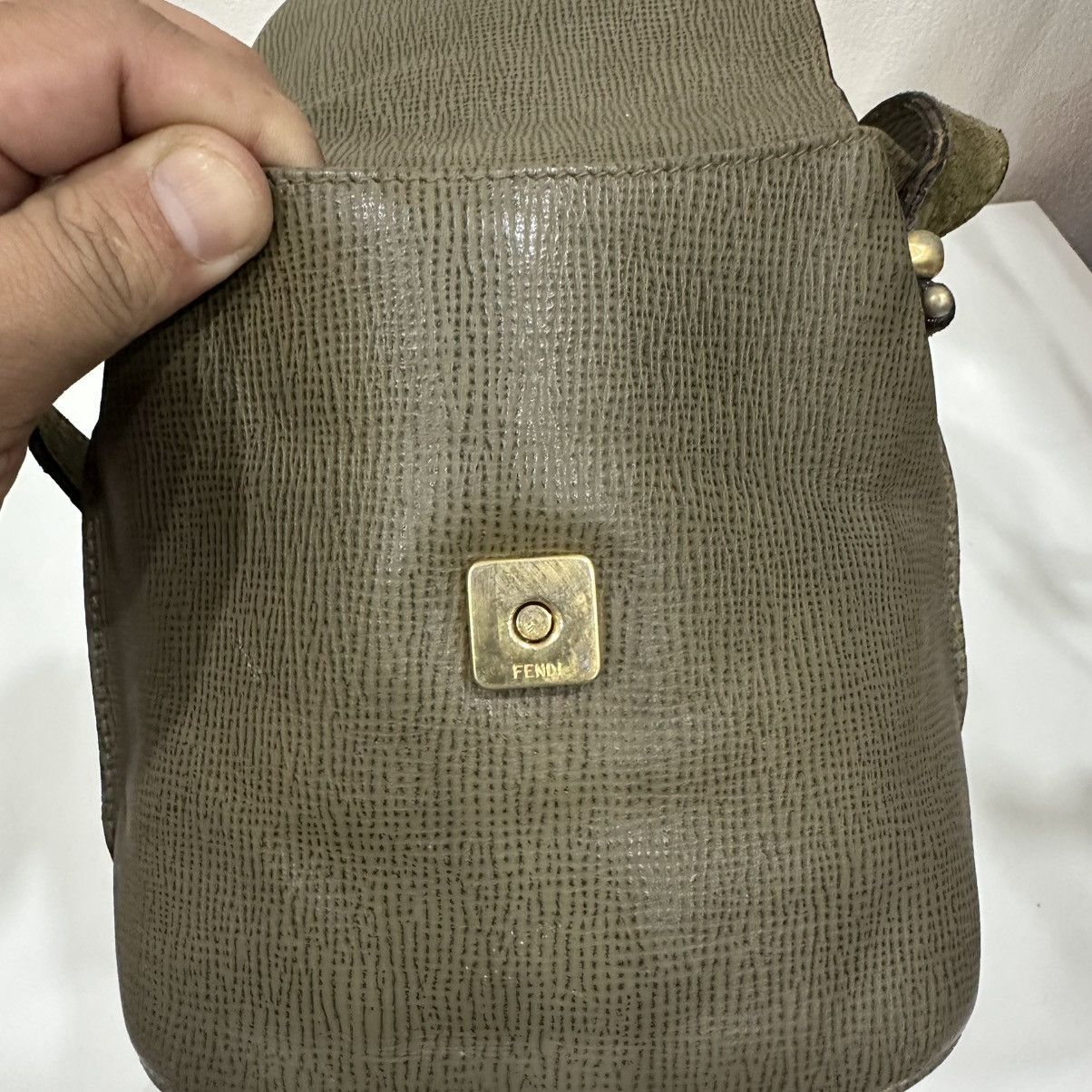 Fendi ‼️LD‼️FENDI ROMA OLIVE GREEN SUEDE FLAP MINI CROSSBODY BAG Size ONE SIZE - 12 Thumbnail