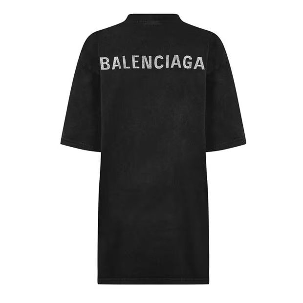 Balenciaga o1g2r1mq0924 Logo T Shirts in Black Size S / US 4 / IT 40 - 2 Thumbnail