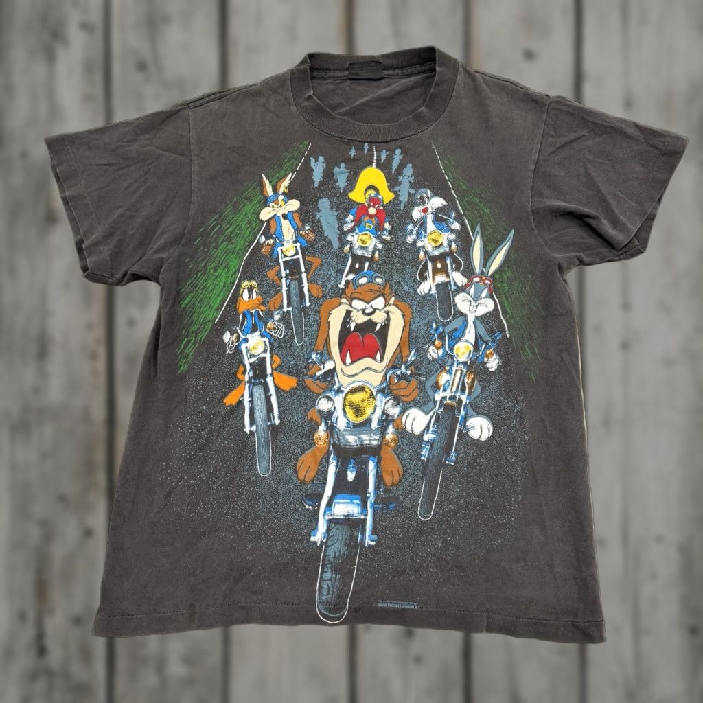 T-shirt Vintage Looney Tunes 90s - Baseball Tee Long Manches, Taille 2XL, Single Stitch