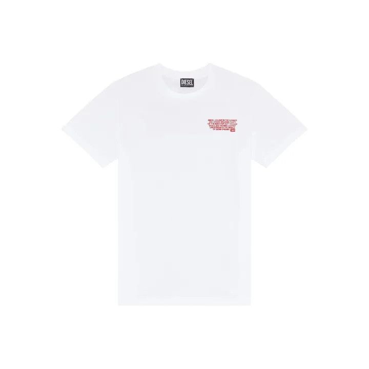 Diesel Diesel White Logo Print Short Sleeve T-Shirt 0079 Size US L / EU 52-54 / 3 - 1 Thumbnail