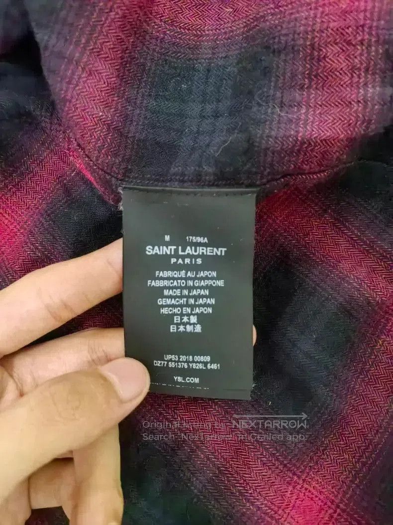 Saint Laurent Paris Saint Laurent Red Black Plaid Long Sleeve Shirt. Size US M / EU 48-50 / 2 - 4 Thumbnail