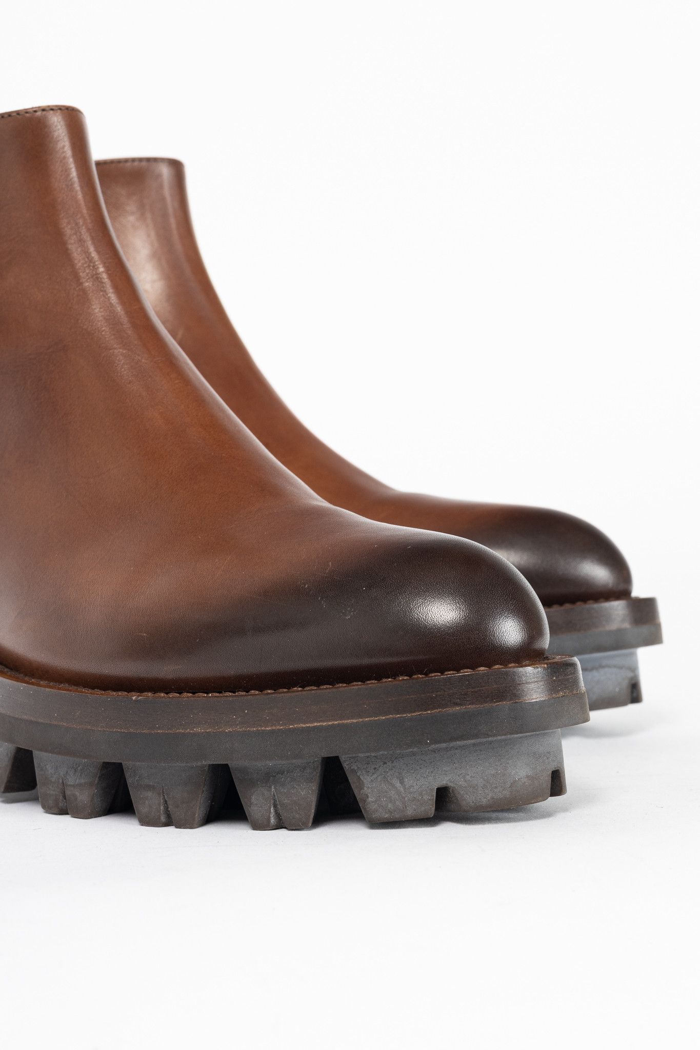 Prada Prada Brown Leather Zip Ankle Boots Size US 10 / IT 40 - 7 Thumbnail