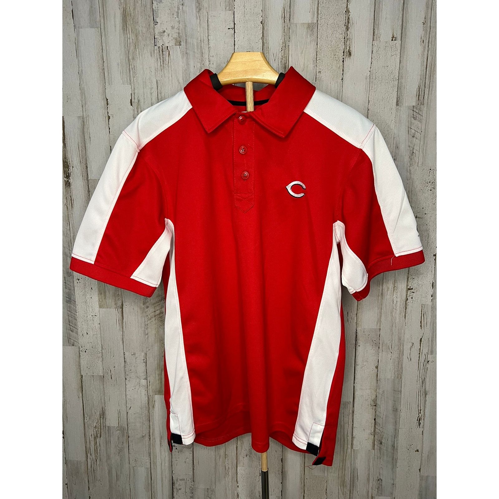 MLB Cincinnati Reds Men's Polo Shirt Red Medium Short Sleeve Size US M / EU 48-50 / 2 - 1 Thumbnail