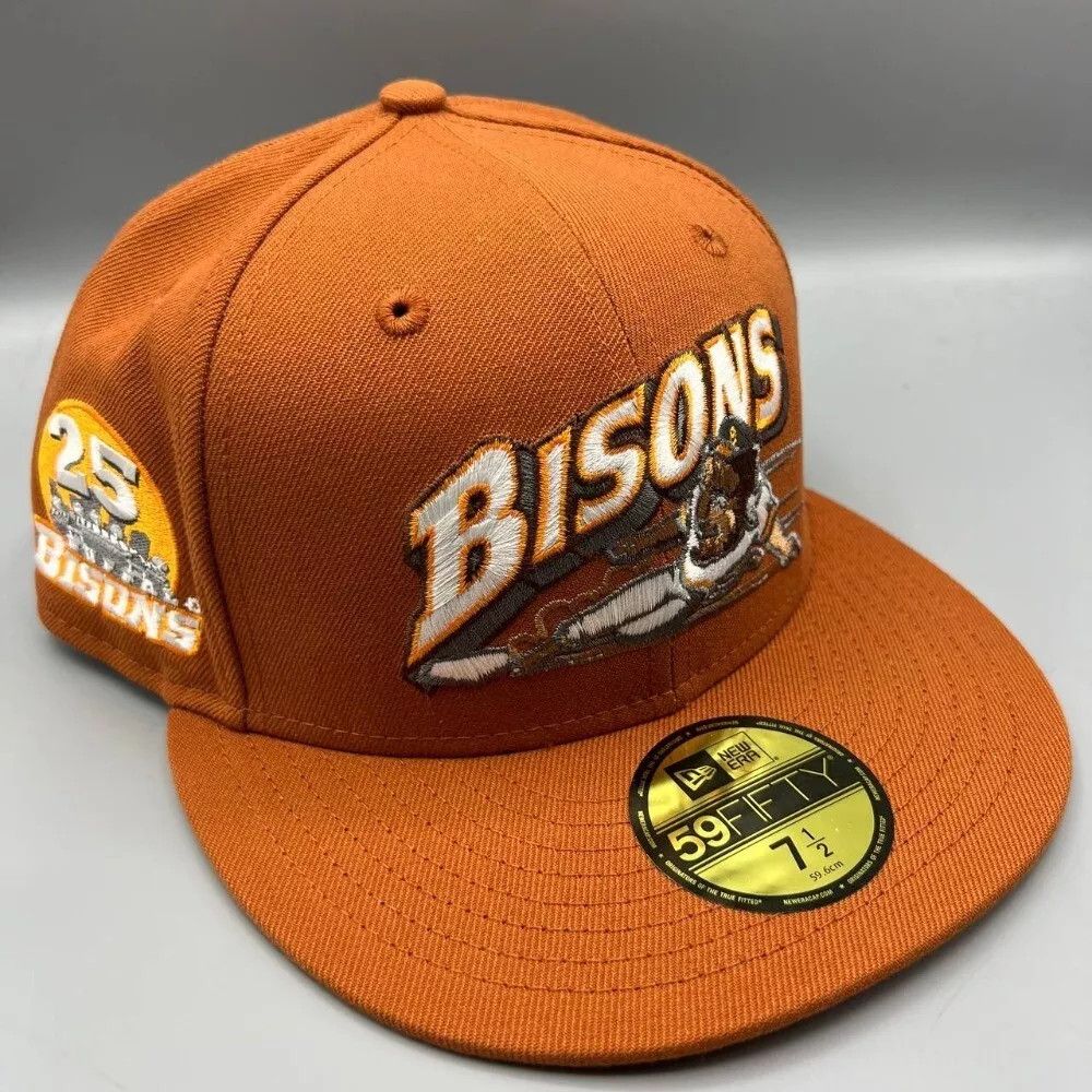 New Era Buffalo Bisons Hat Men 7 1/2 59Fifty New Era MiLB Fitted Cap Size ONE SIZE - 1 Thumbnail