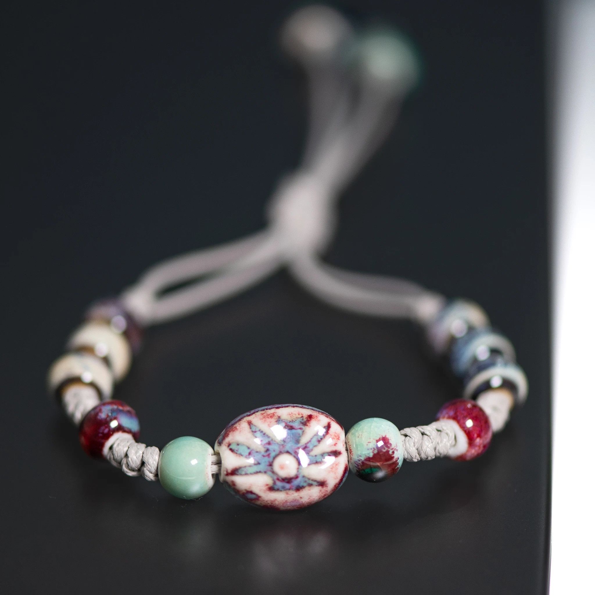 Handmade Sun Charm Ceramic Bracelet Jewelry Gift For Her Size ONE SIZE - 1 Thumbnail