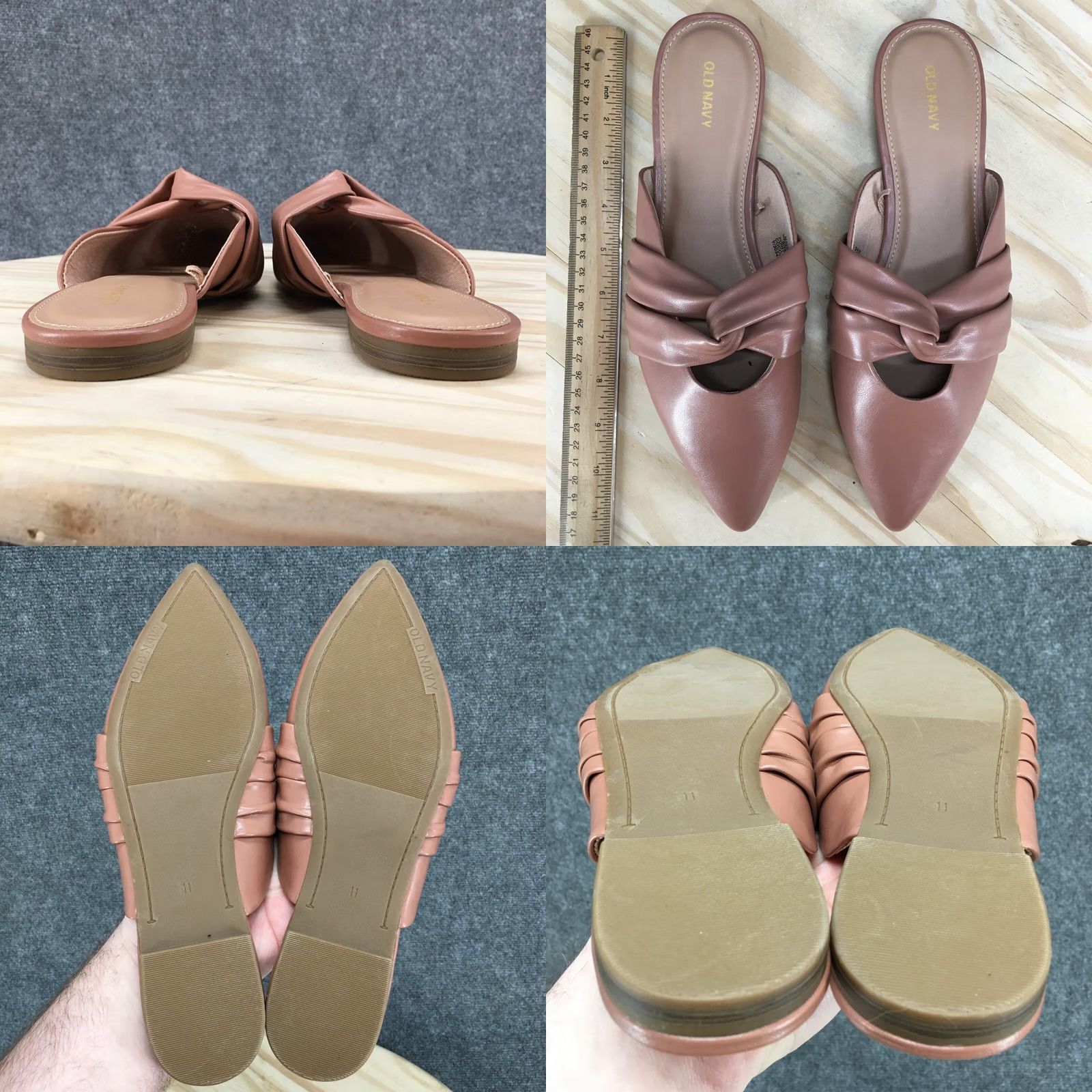 Old Navy Old Navy Sandals Women Slide Beige Pointy Twist Mule Slip On Flat Comfort Shoes Size US 11 / IT 41 - 8 Thumbnail