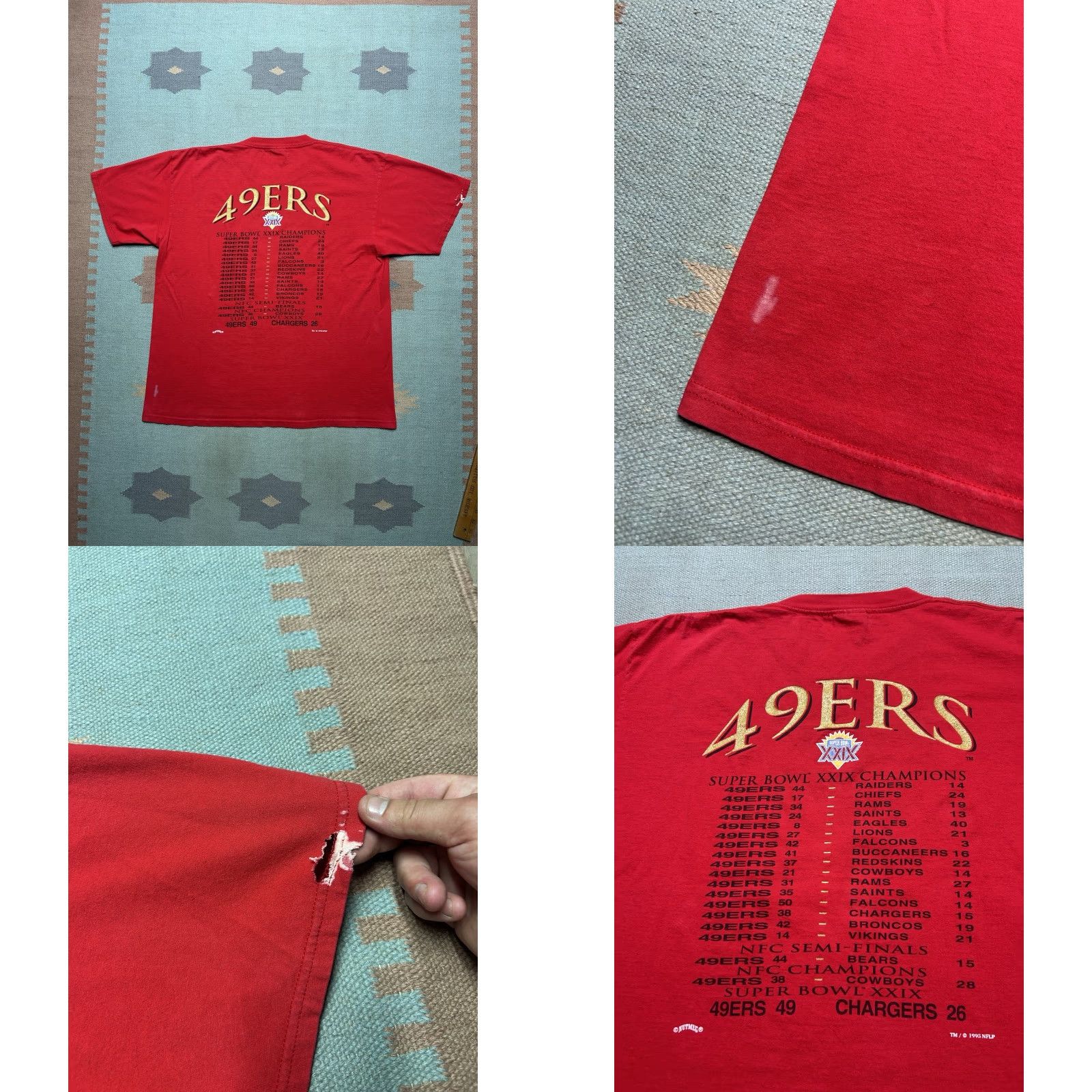Nutmeg VINTAGE Nutmeg San Francisco 49ers NFL Football T-Shirt XL Red 90s Graphic shirt Men Boys Mens 49ers Super Bowl Champs Size US XL / EU 56 / 4 - 8 Thumbnail