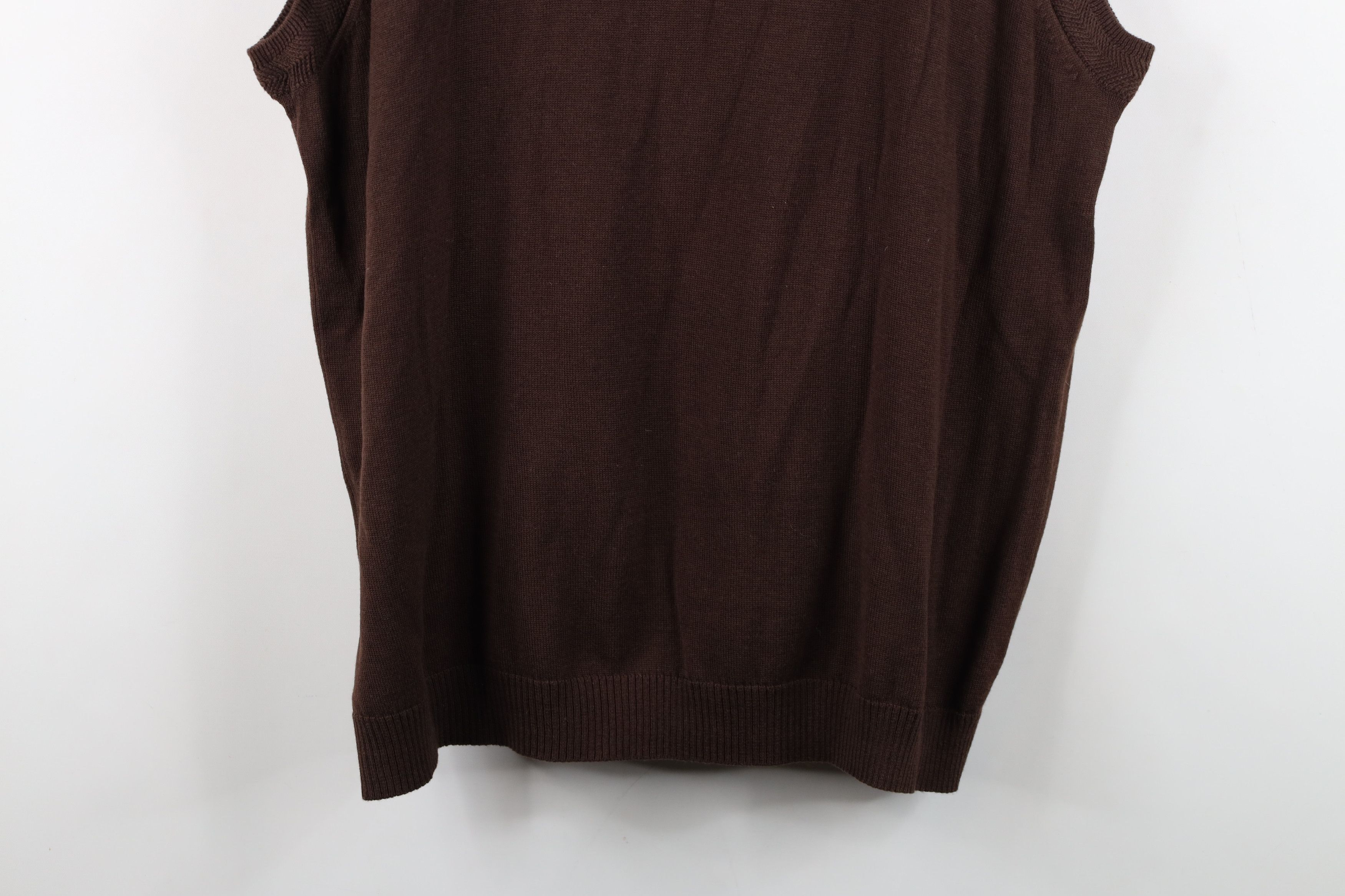 Vintage Vintage 90s Streetwear Lightweight Knit Sweater Vest Brown Size US L / EU 52-54 / 3 - 11 Thumbnail