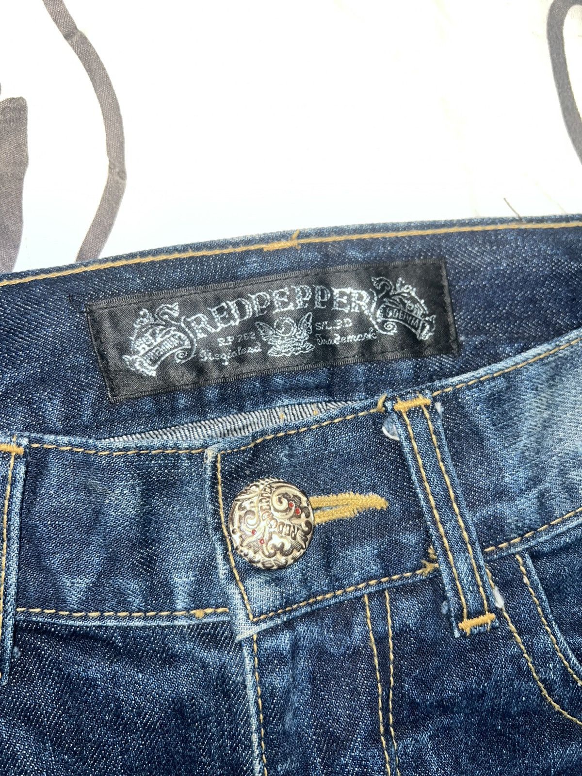If Six Was Nine 1990s Red Pepper - Distressed Union Jack Flare Jeans Size US 30 / EU 46 - 7 Thumbnail