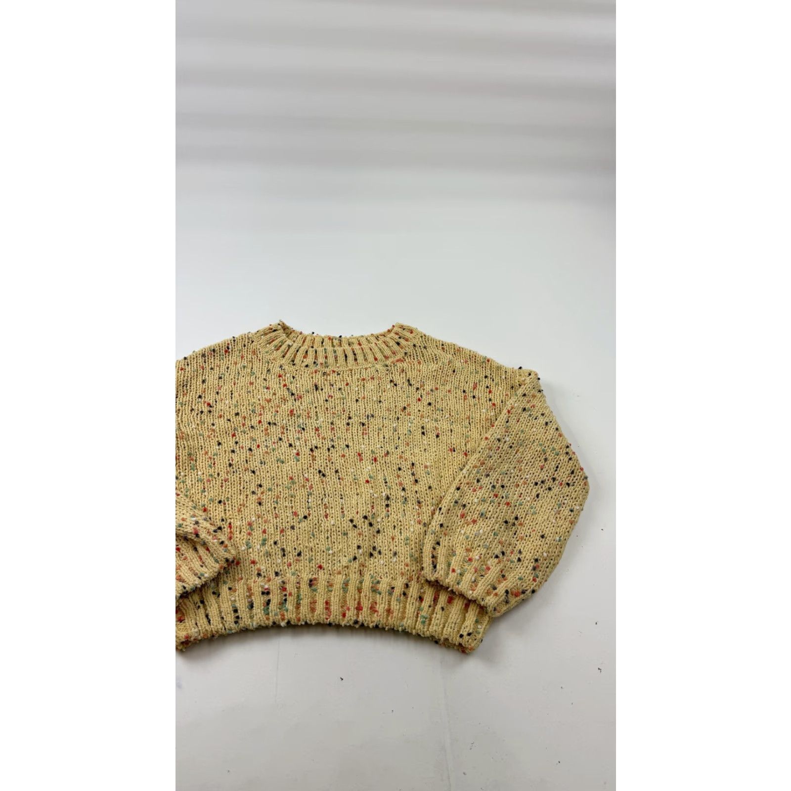 Vintage Blu Pepper Sweater Womens Large Yellow Confetti Knit Crewneck Pullover Soft Size L / US 10 / IT 46 - 3 Thumbnail