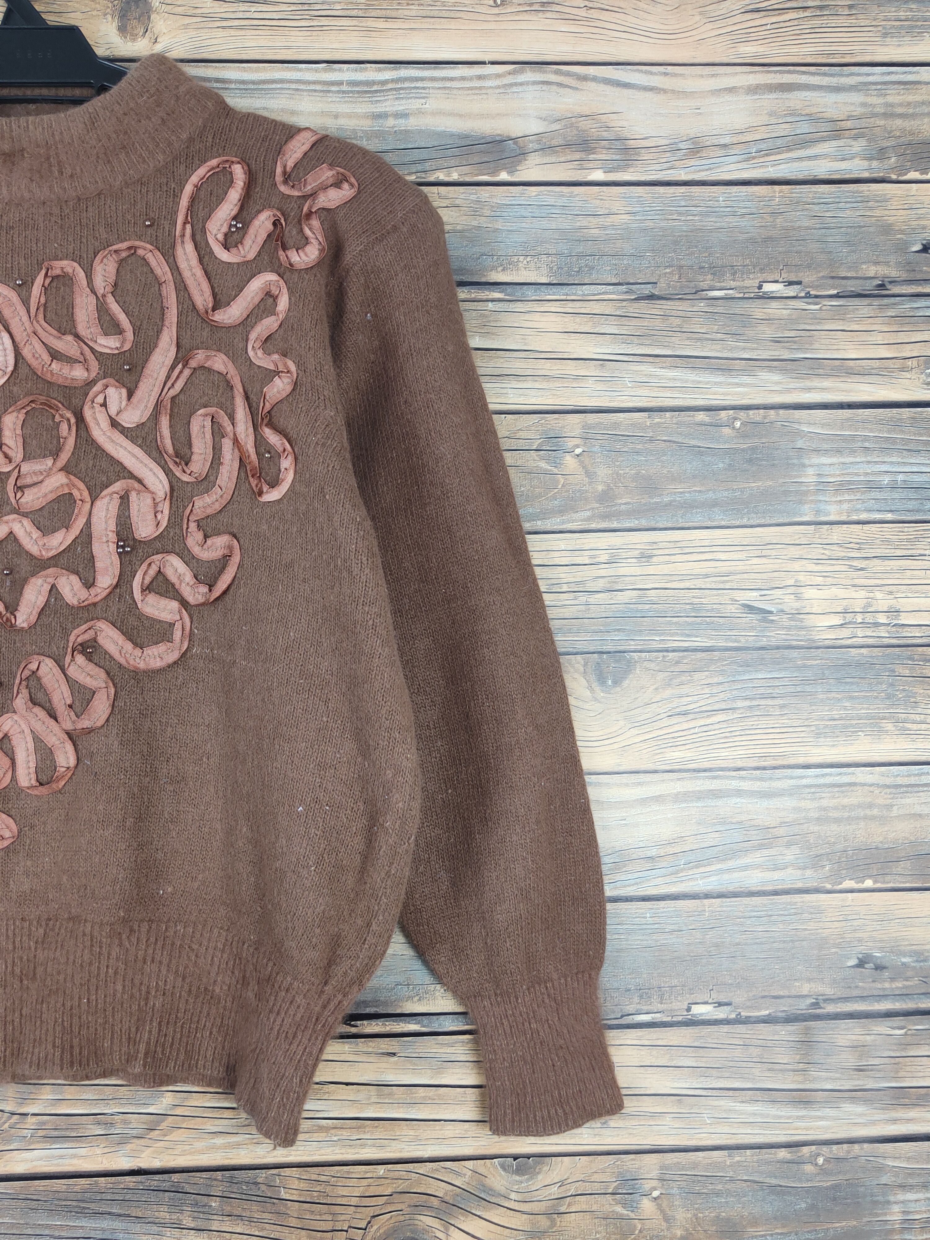 Homespun Knitwear × Japanese Brand × Vintage Charcas Brown art design Knitwear Sweatshirts #W1081 Size M / US 6-8 / IT 42-44 - 5 Thumbnail