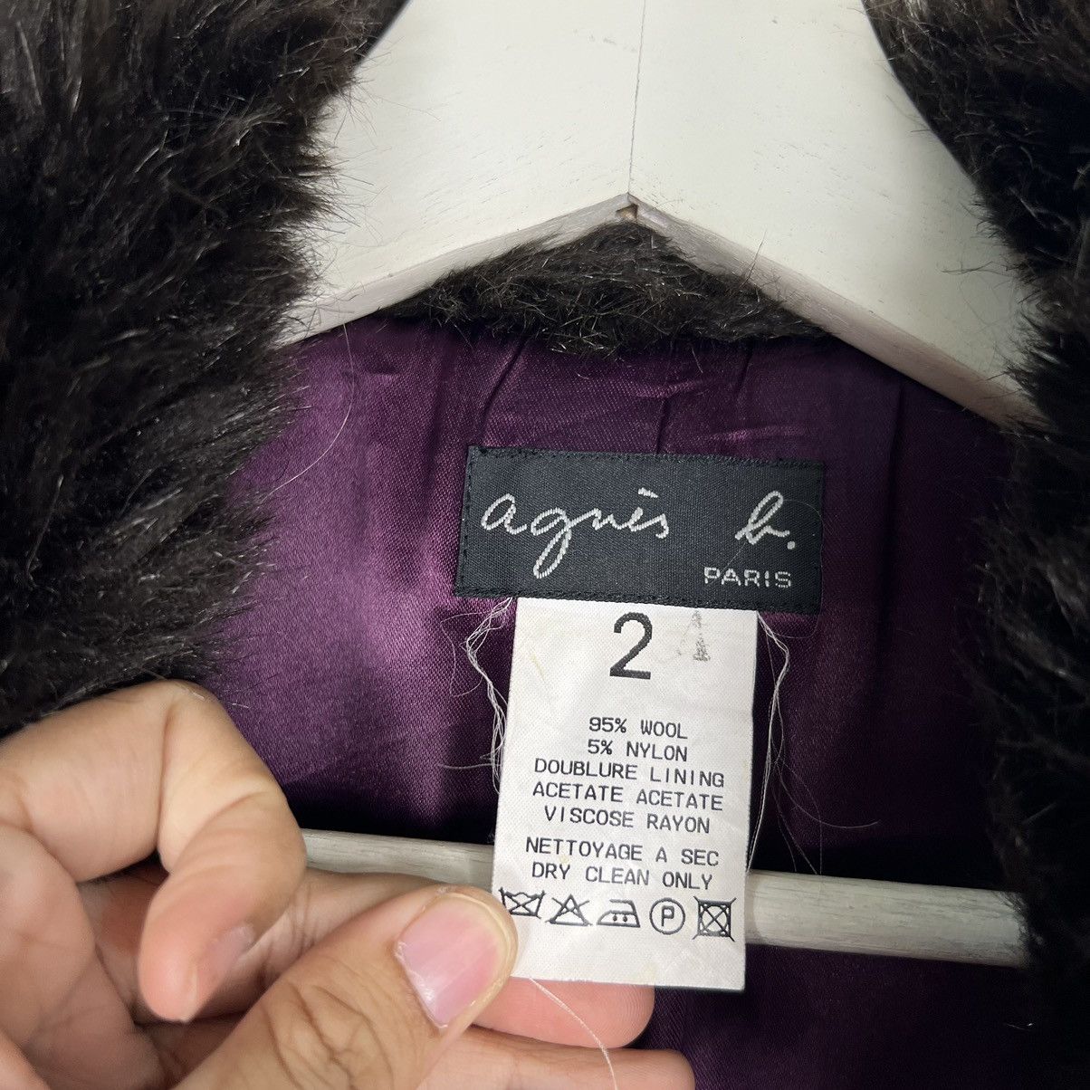 agnes b. 🔥 AGNES B FAUX FUR TRIM WOOL LONGCOAT Size M / US 6-8 / IT 42-44 - 13 Thumbnail