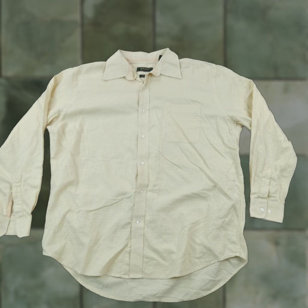 Vintage Bobby Jones Mens Long Sleeve Button Up Shirt XL Yellow White Plaid Size US XL / EU 56 / 4 - 1 Thumbnail