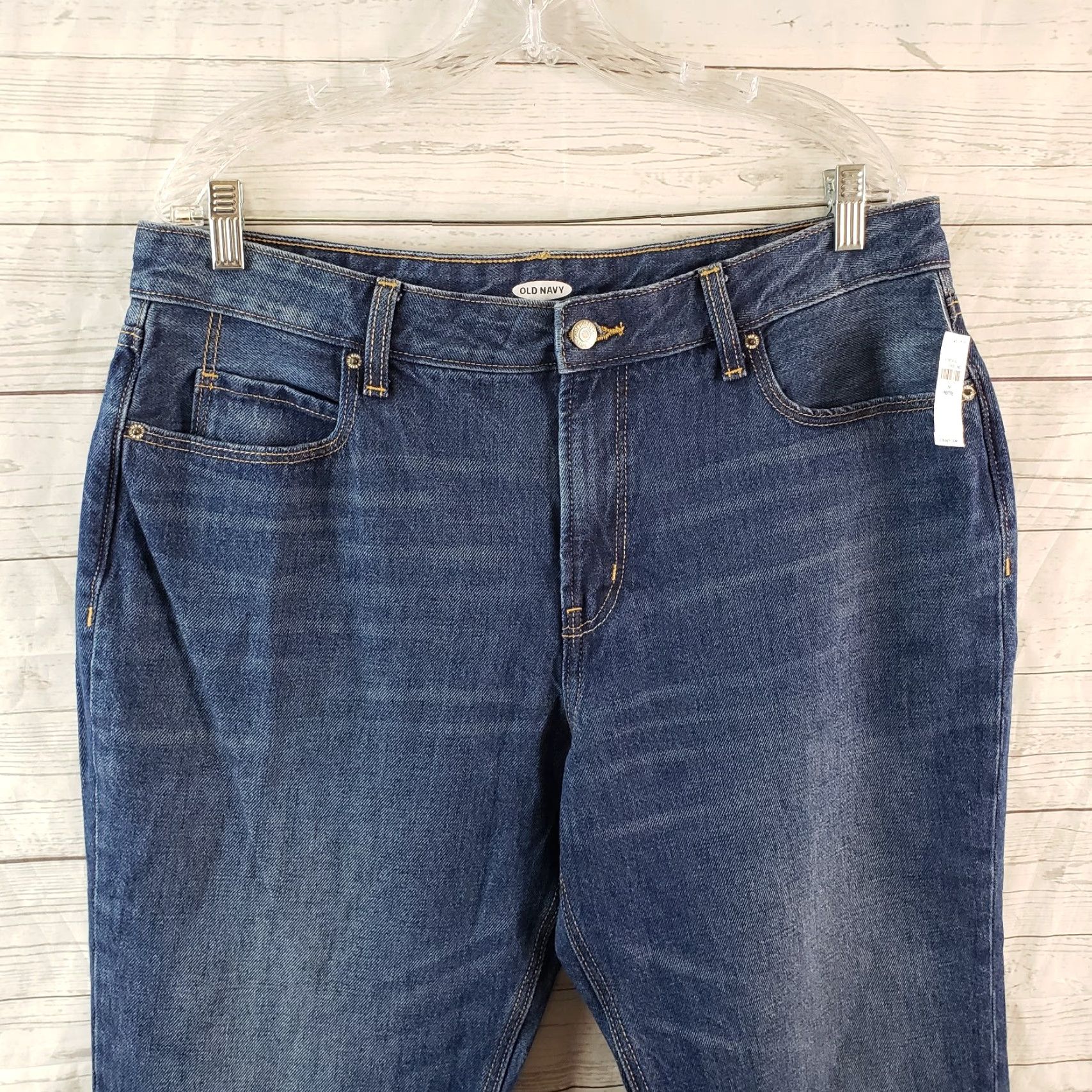 Old Navy VINTAGE Old Navy Womens High Waisted Slouchy Straight Crop Jeans Sz 14P Blue Size 36" / US 14 / IT 50 - 2 Thumbnail