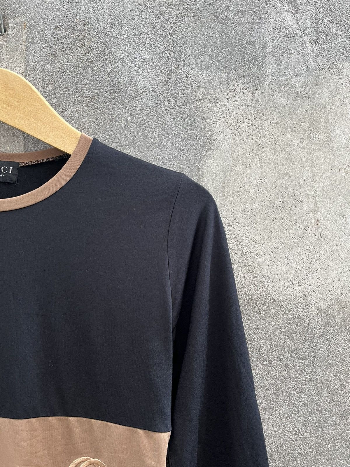 Gucci Gucci Black/Brown Long Sleeve Logo Tee Size US XXS / EU 40 - 4 Thumbnail