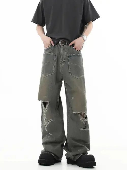 Japanese Brand × Jean Distressed Stack Denim Jeans Size US 30 / EU 46 - 1 Thumbnail