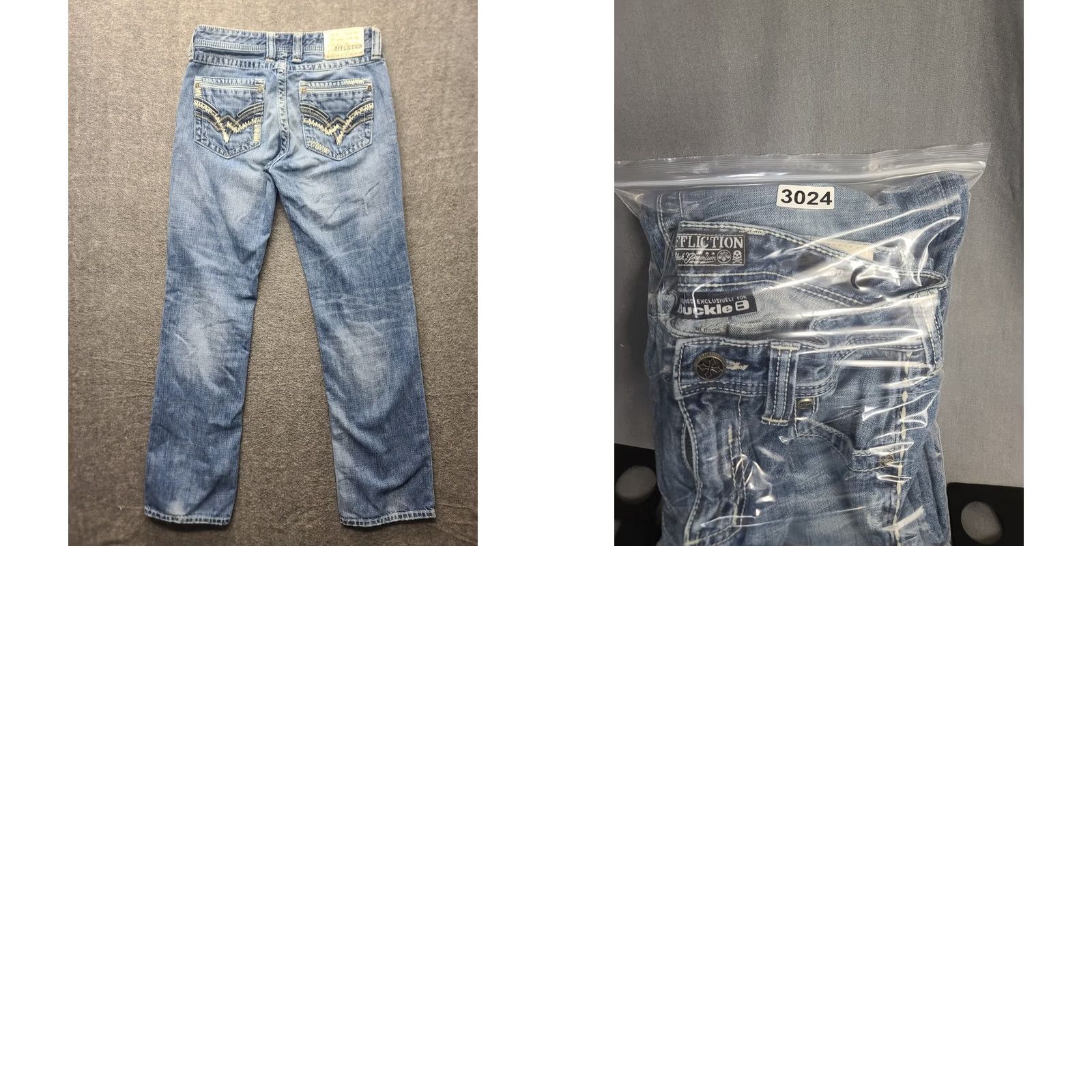 Affliction Affliction Jeans Mens 30x34 Blake Slim Straight Leg Distressed Rock Denim Blue Cotton Stretch Pockets Jeans Boys? Size US 30 / EU 46 - 10 Thumbnail