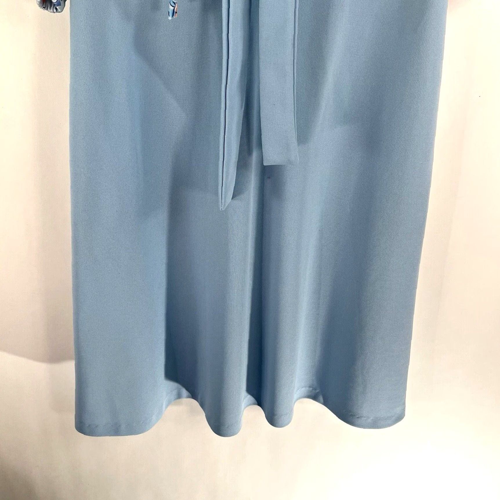 Vintage VINTAGE Linda Mathews Floral Tie Dress 70s Blues Womens L Knee Length 3/4 Sleeve Ballon Sheath Kaftan - Party Wedding Casual Size L / US 10 / IT 46 - 4 Thumbnail