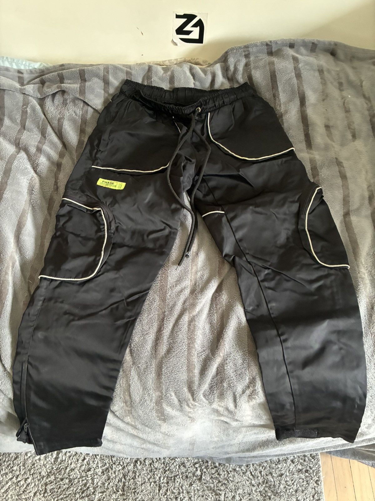 PHASE Garments Phase Black Reflective Cargo Pants Size US 30 / EU 46 - 1 Thumbnail