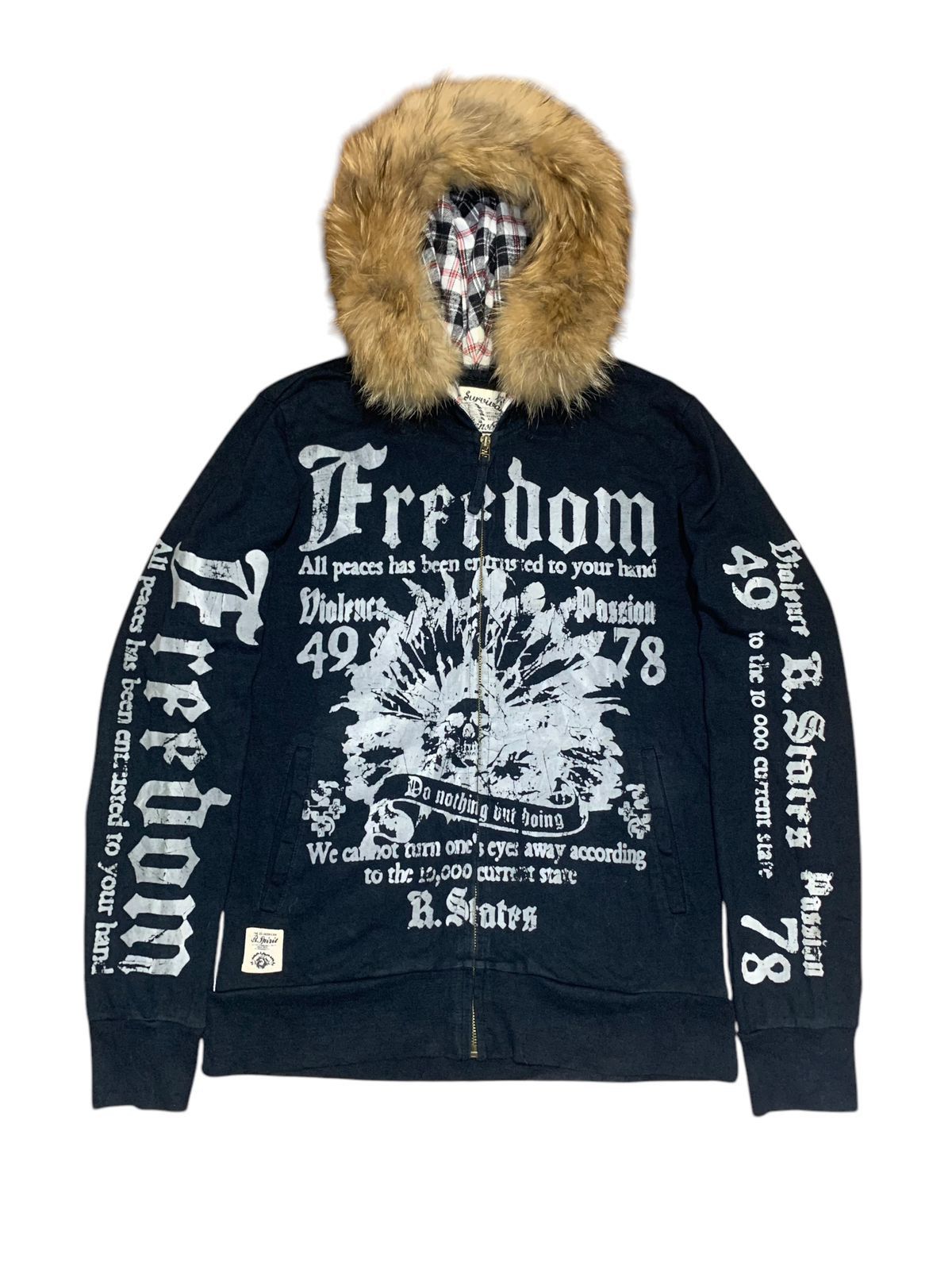 Japanese Brand last survivor freedom indian skull poem fur hoodie Size US M / EU 48-50 / 2 - 2 Thumbnail
