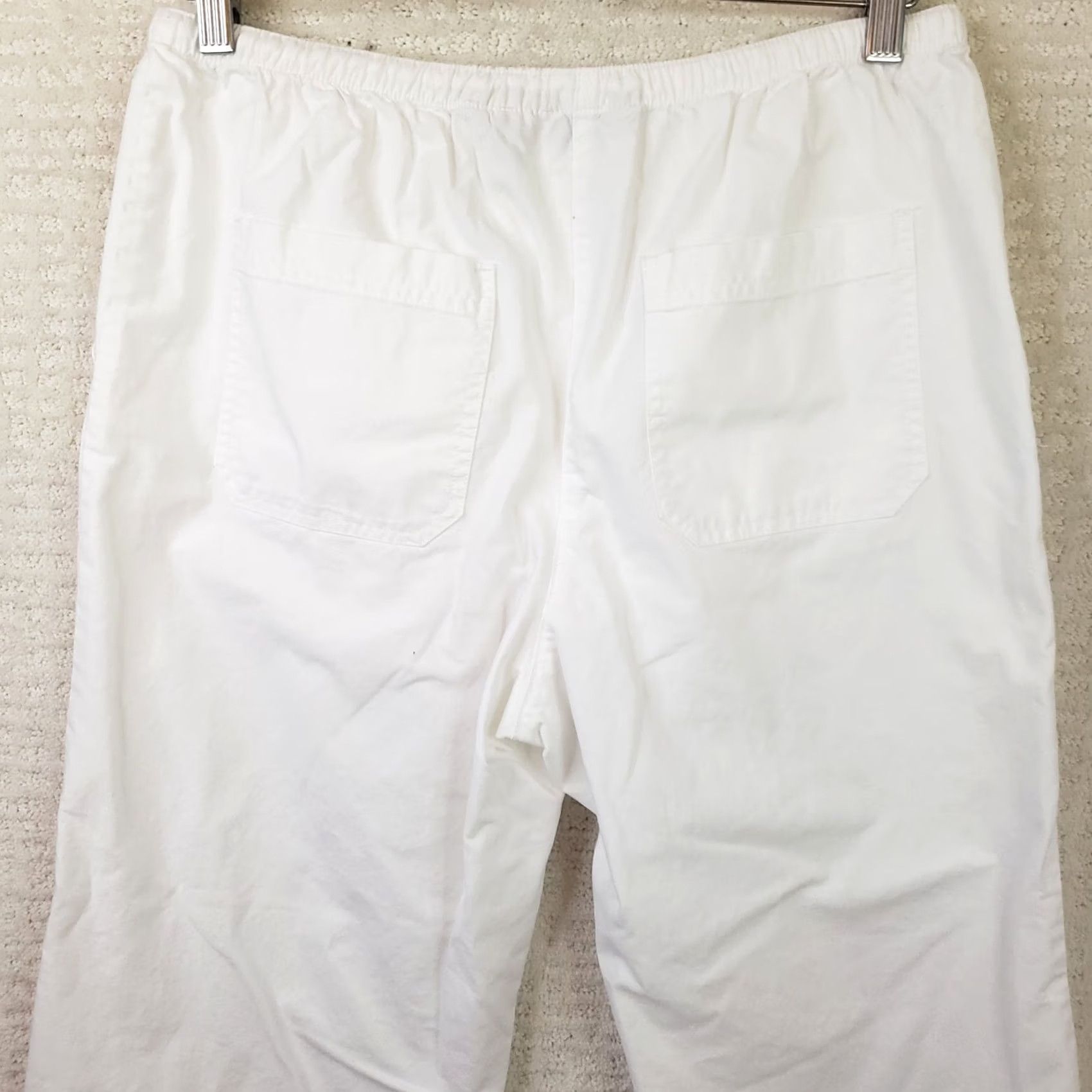 Vintage L.L. Bean Pants Women's S White Cotton Straight Leg Drawstring 30Wx23.5L Vintage No Size 36" / US 14 / IT 50 - 6 Thumbnail